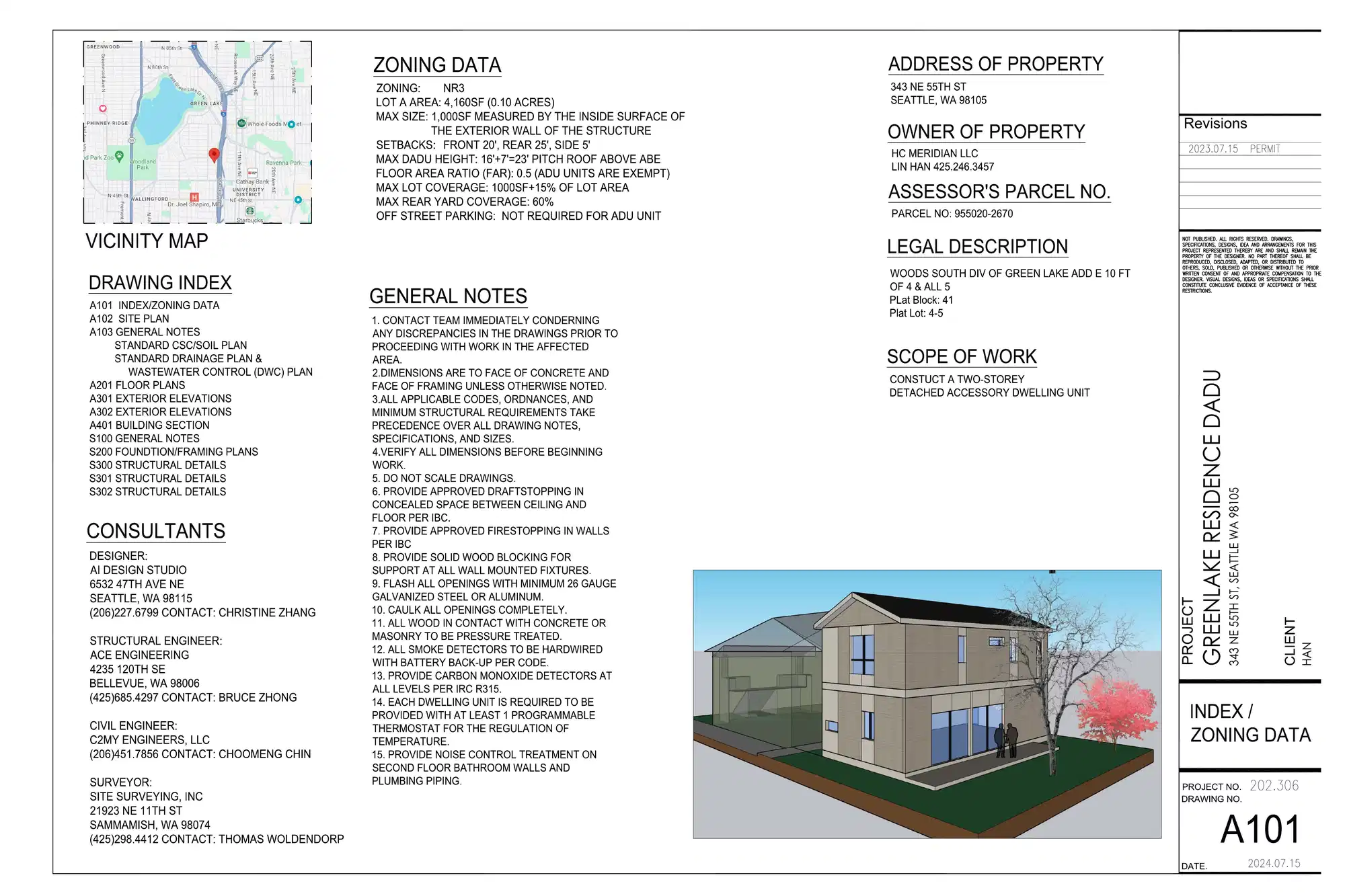 Site plan for 343 NE 55th St
