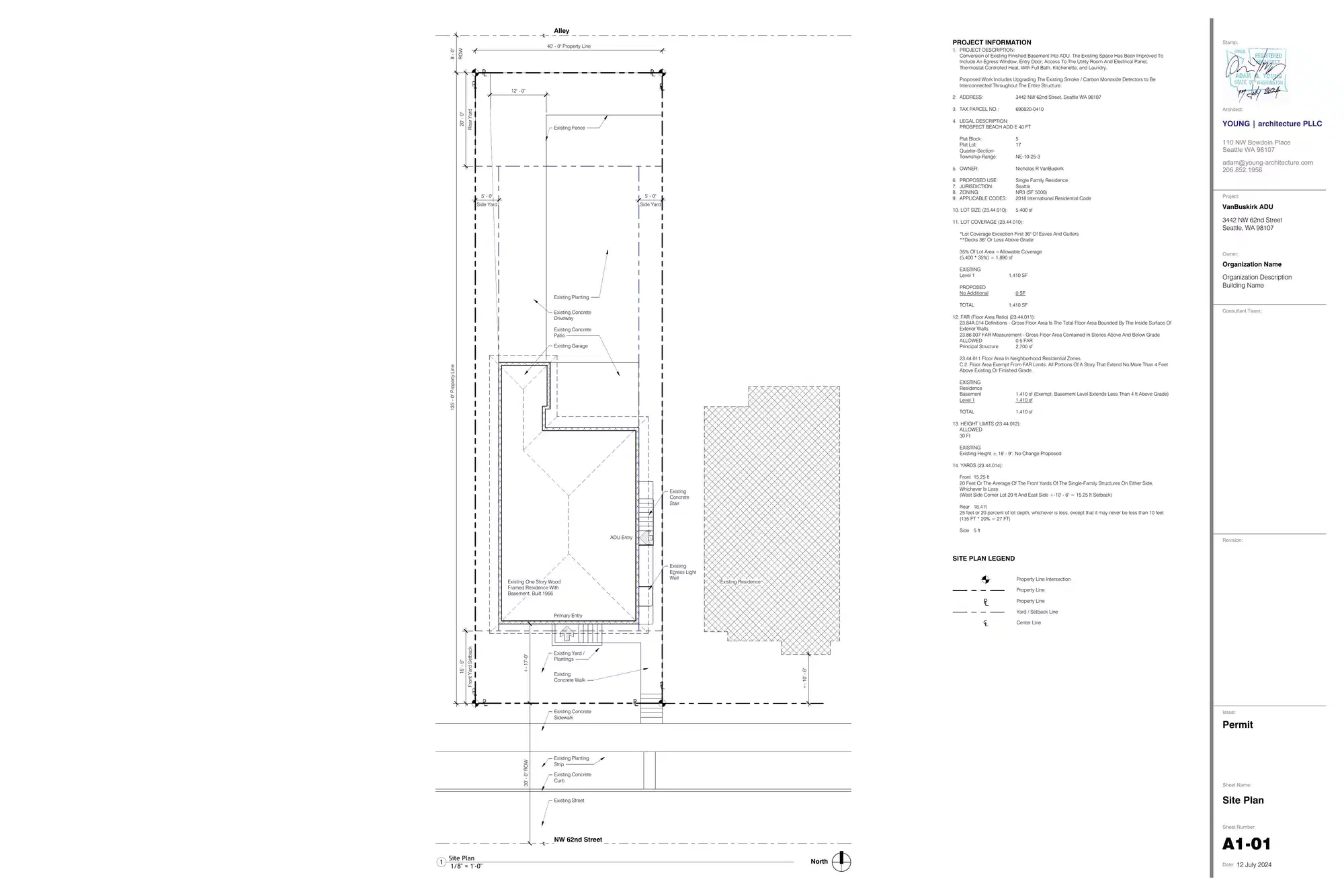 Site plan for 3442 NW 62nd St