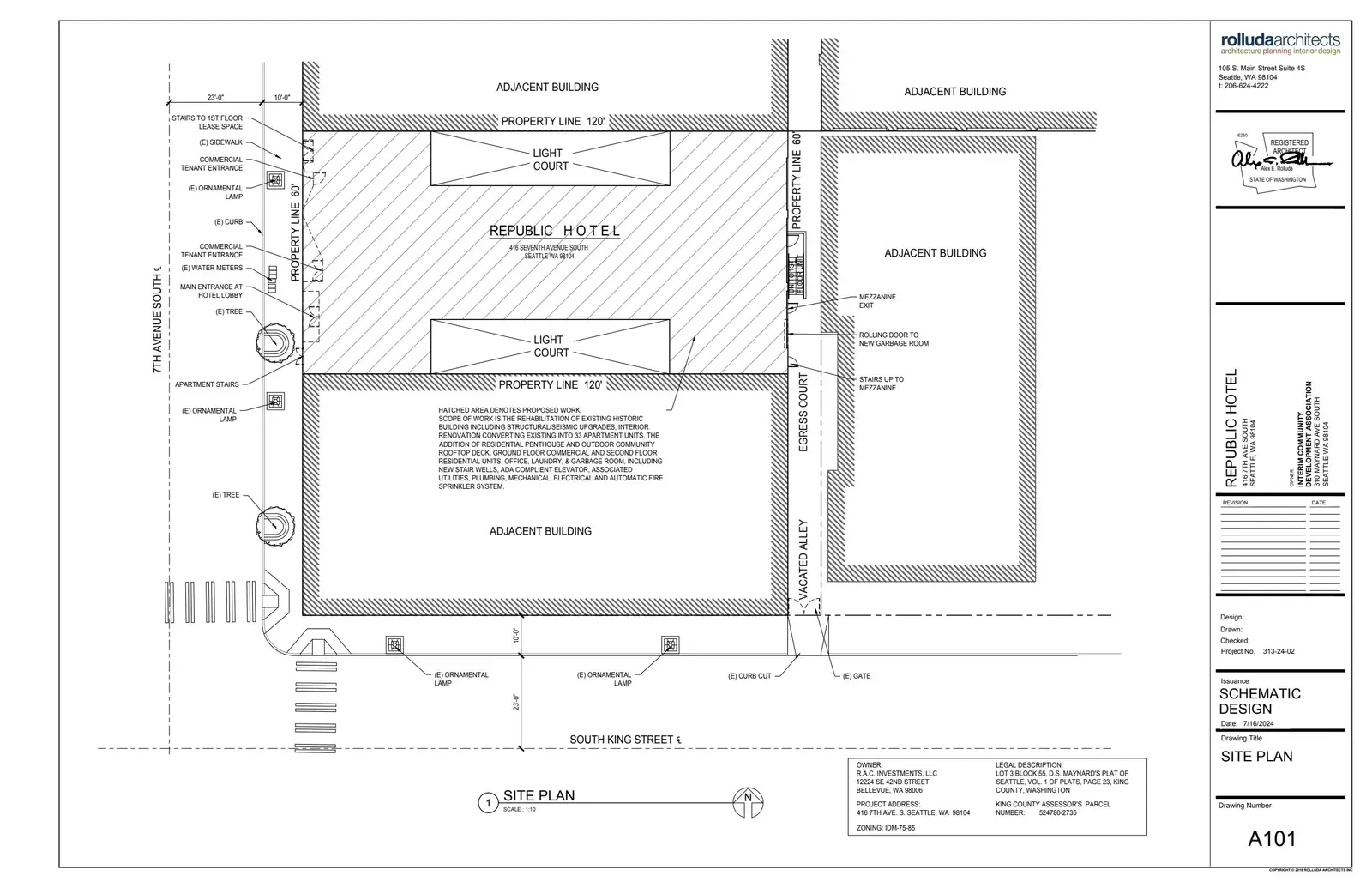 Site plan for 416 7th Ave S