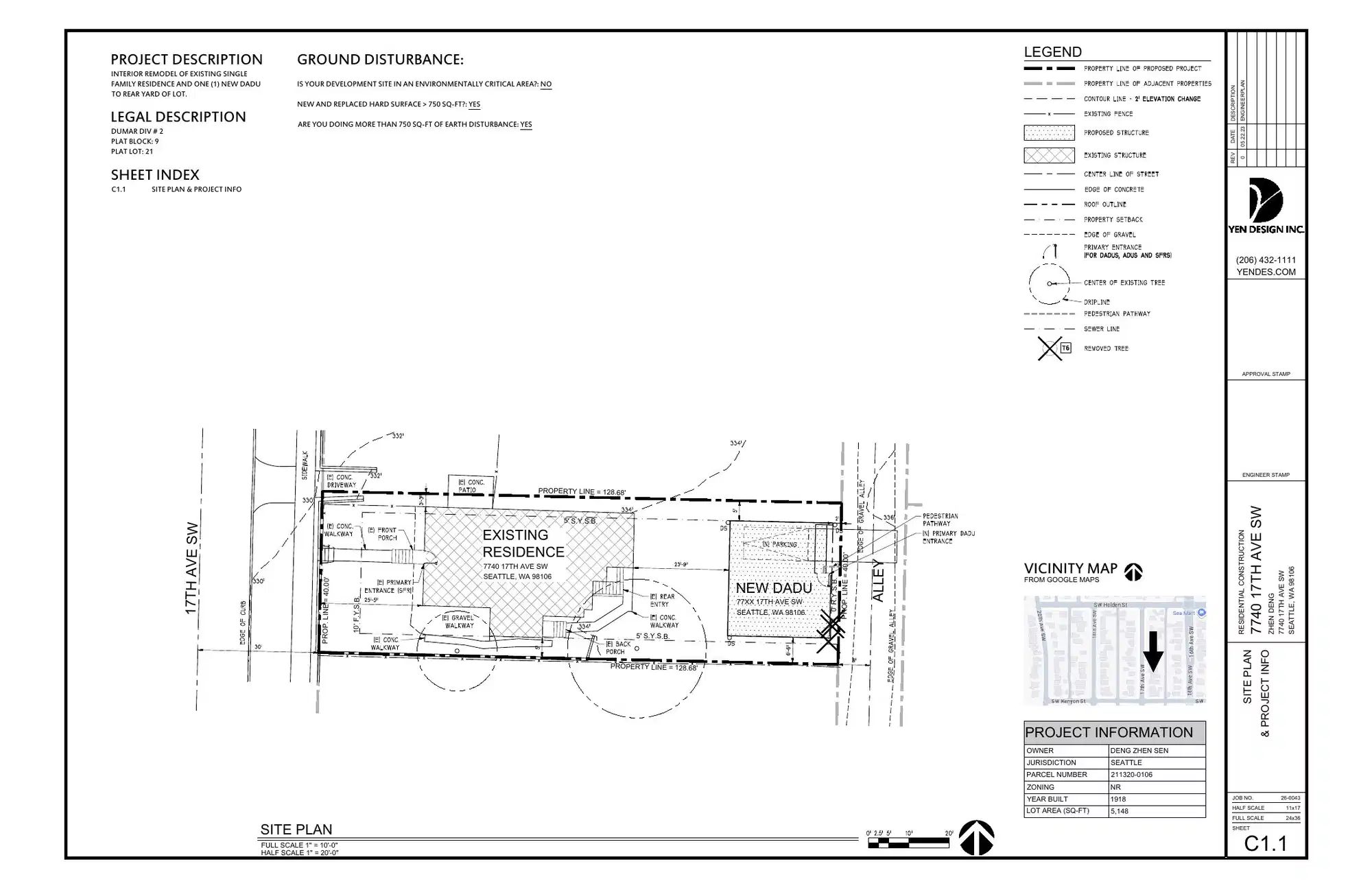 Site plan for 7740 17th Ave SW
