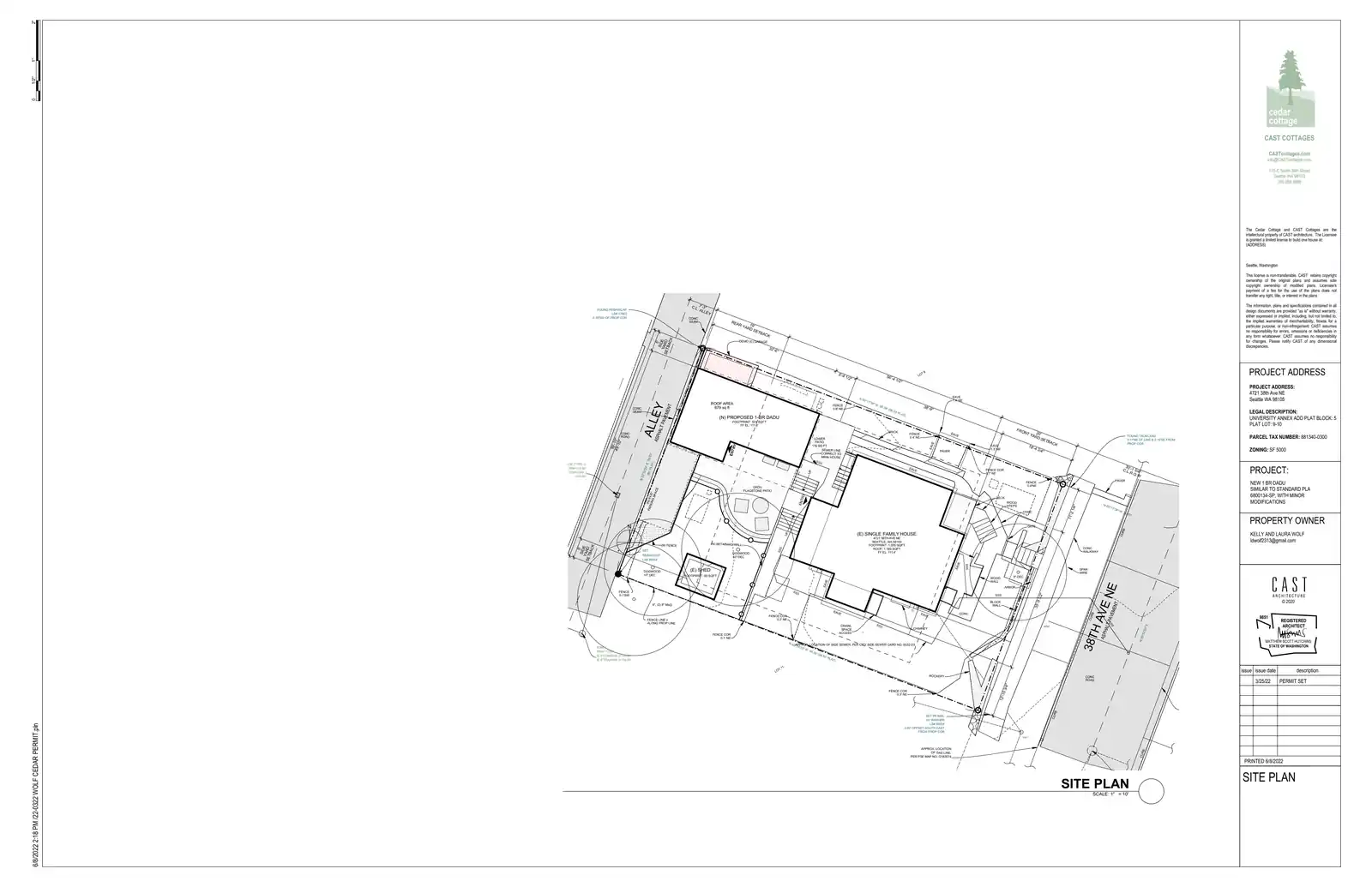 Site plan for 4721 38th Ave NE