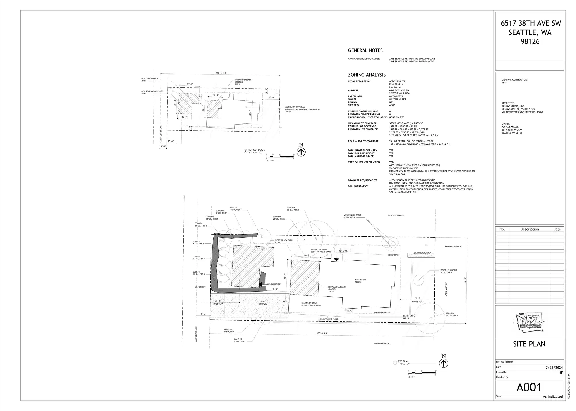 Site plan for 6515 38th Ave SW