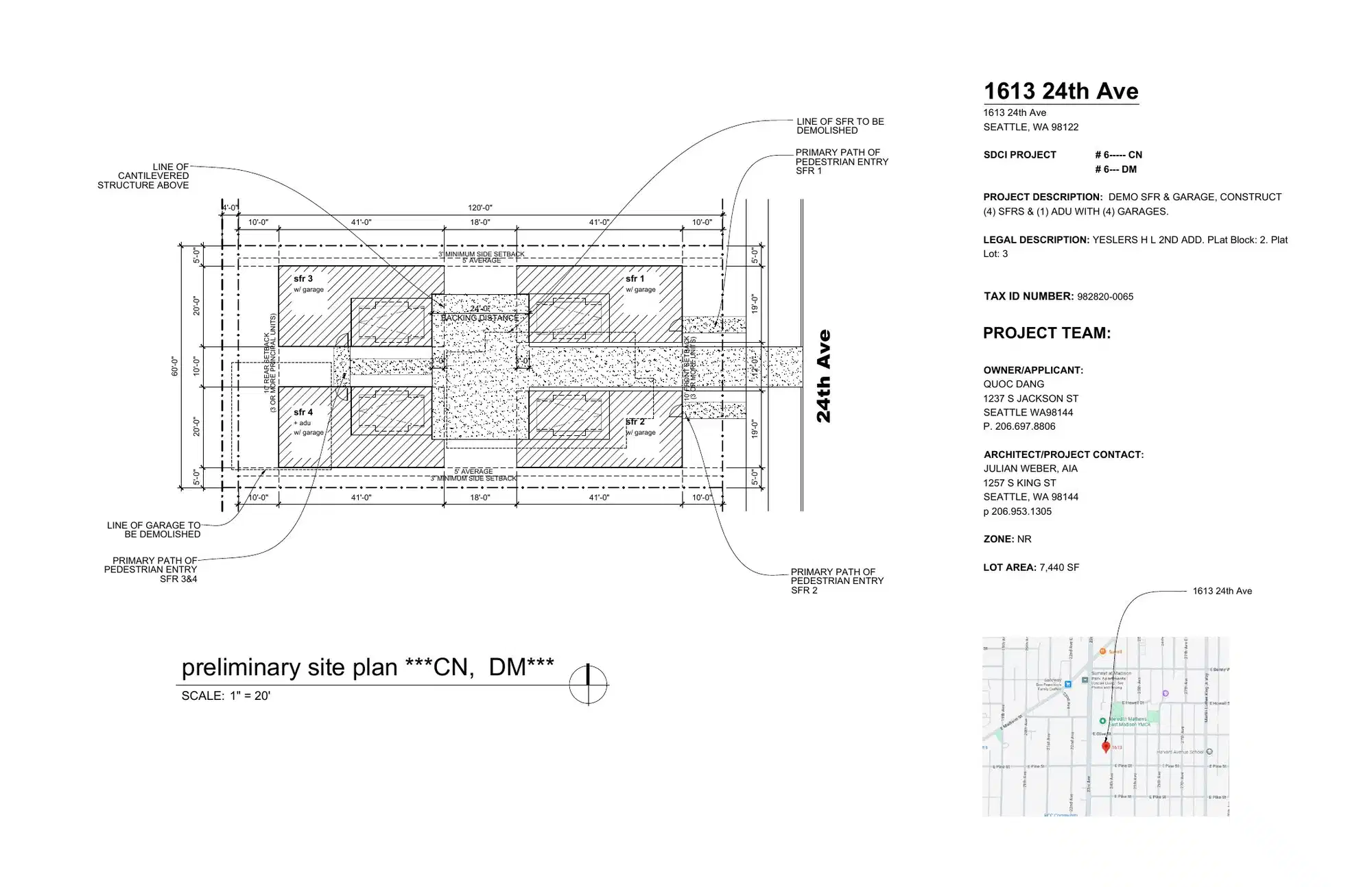 Site plan for 1613 24th Ave