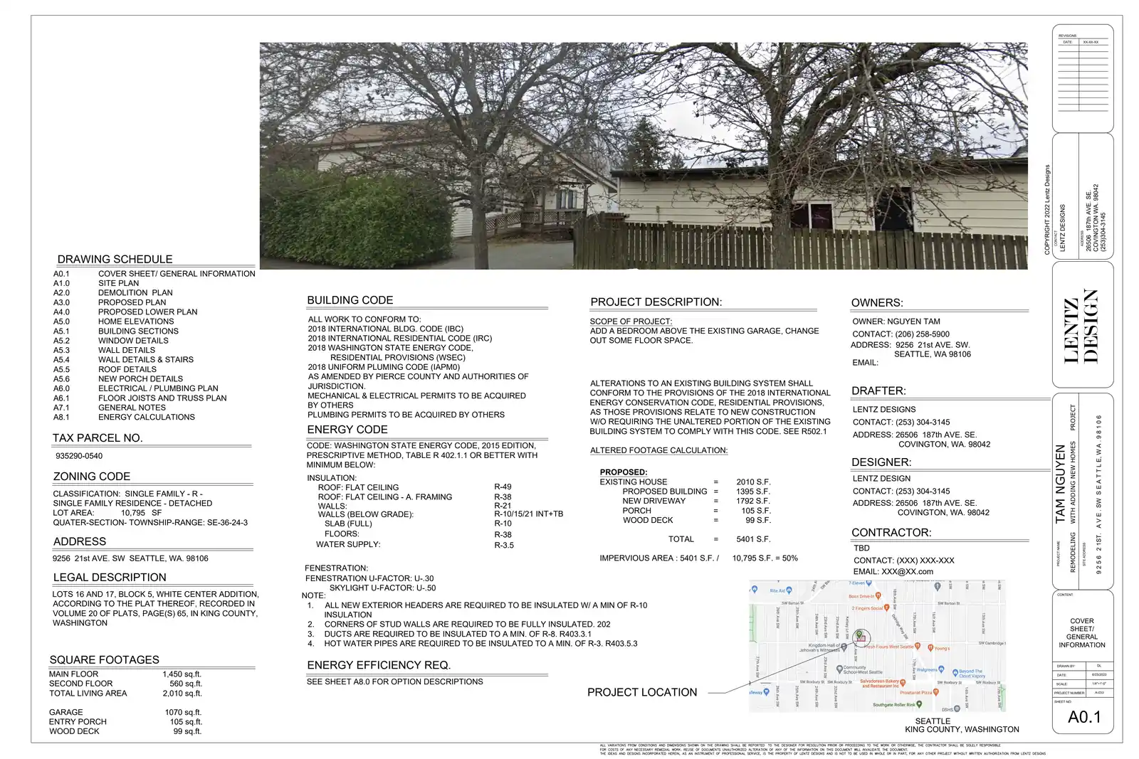 Site plan for 9256 21st Ave SW