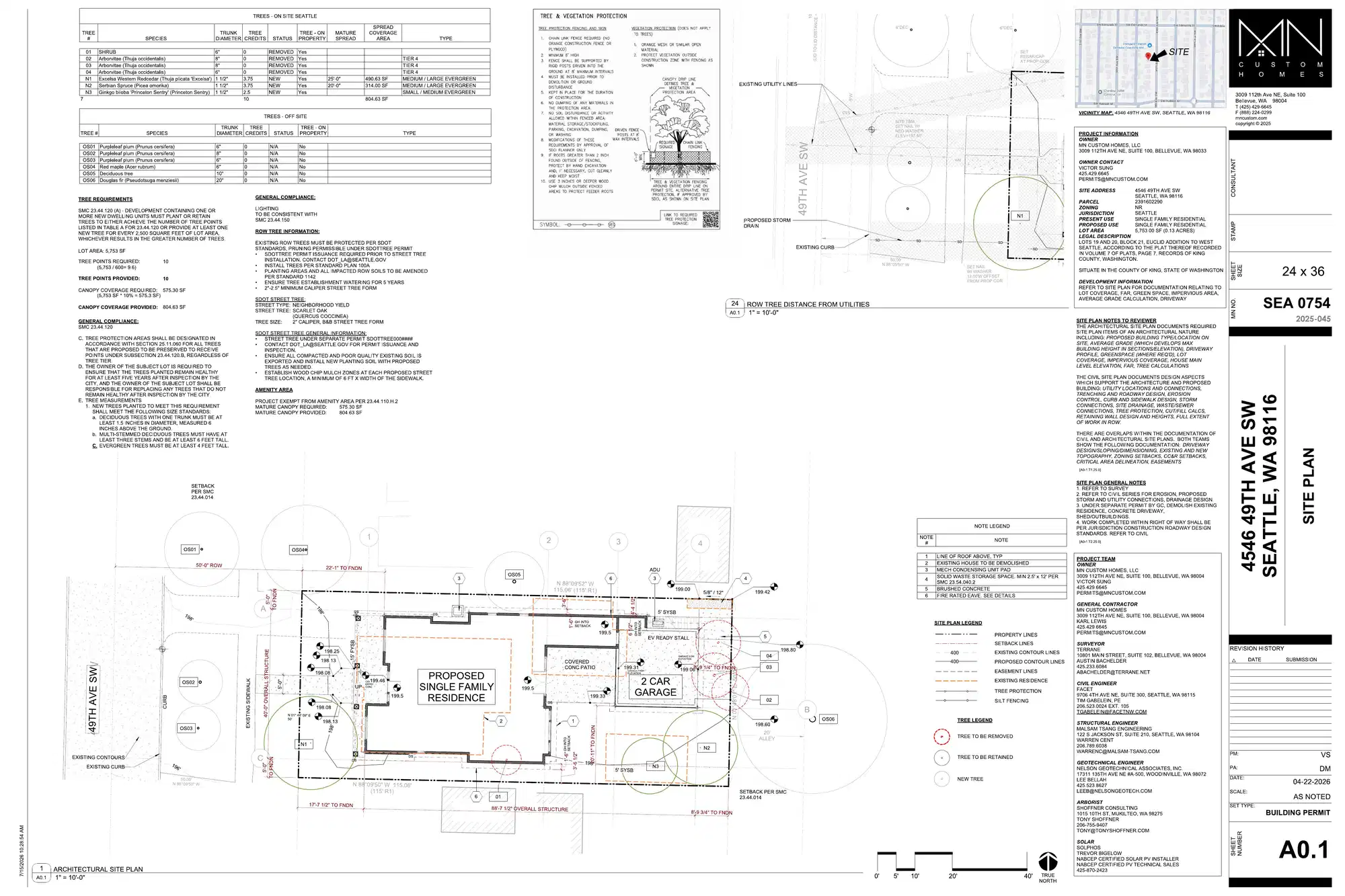 Site plan for 4546 49th Ave SW