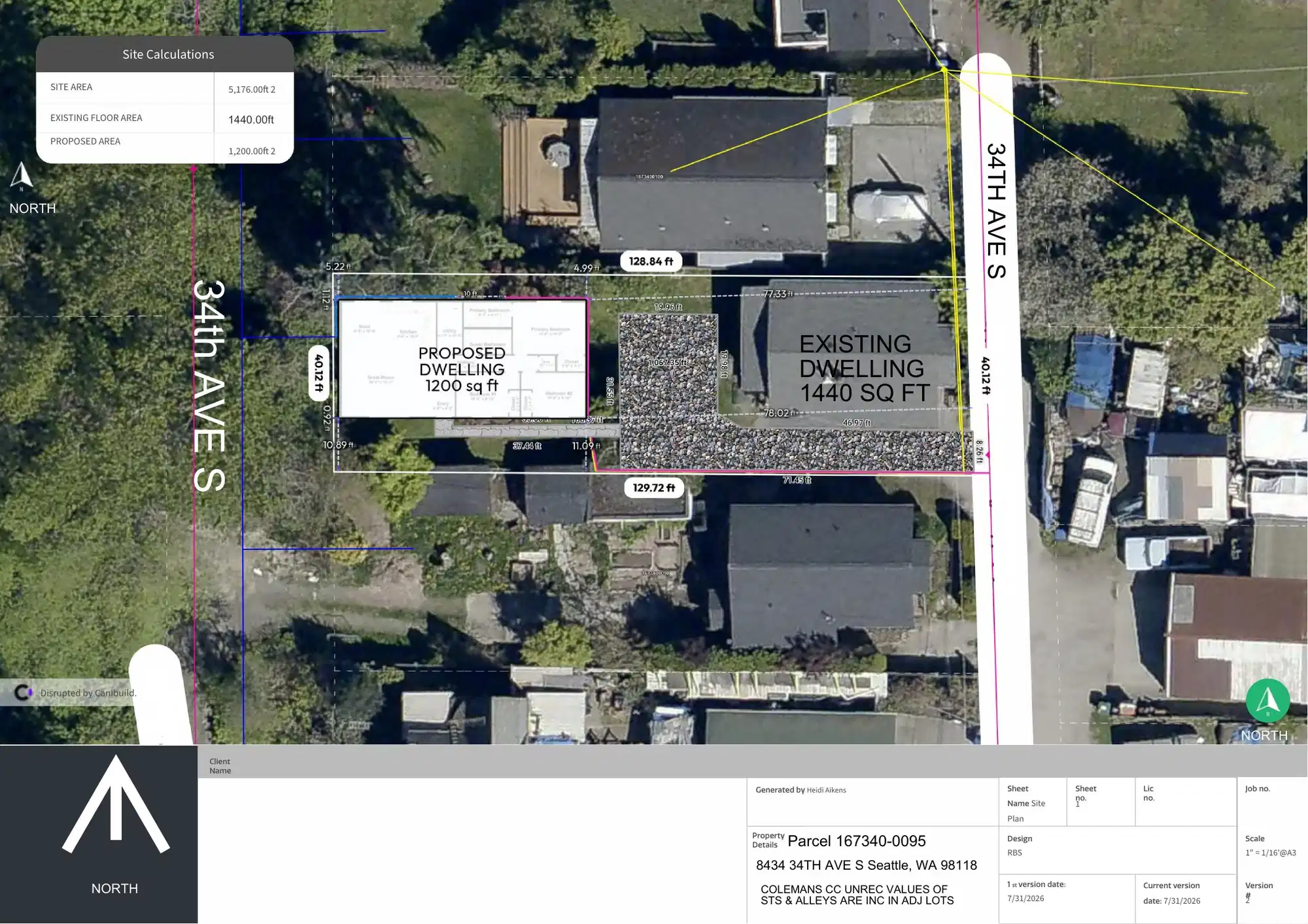 Site plan for 8434 34th Ave S