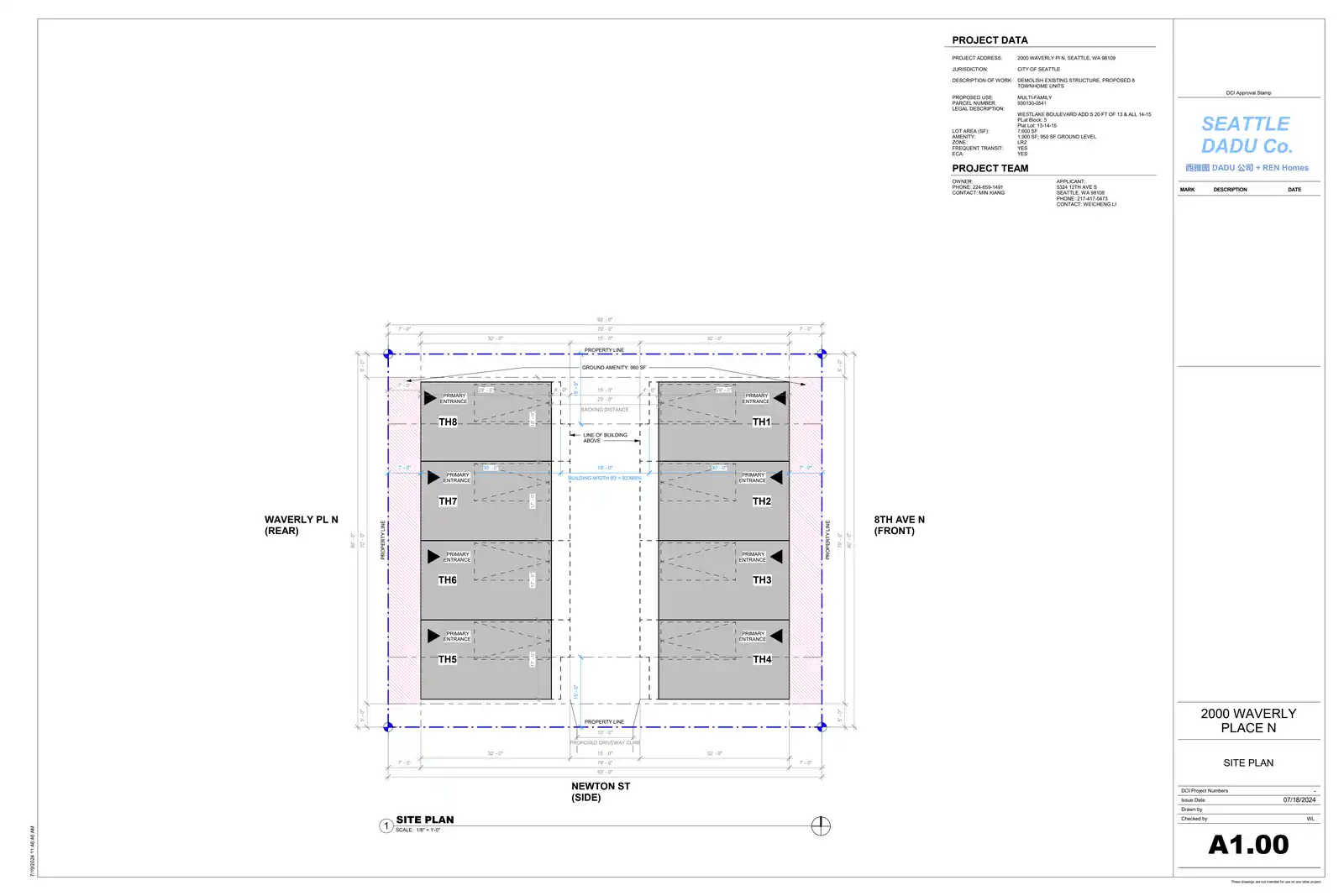 Site plan for 2000 Waverly Pl N