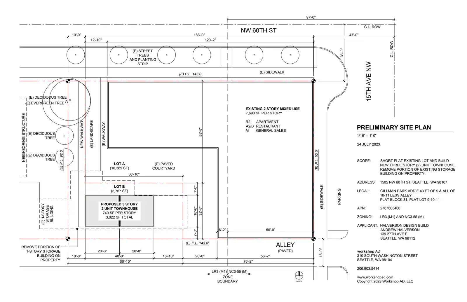 Site plan for 1505 NW 60th St