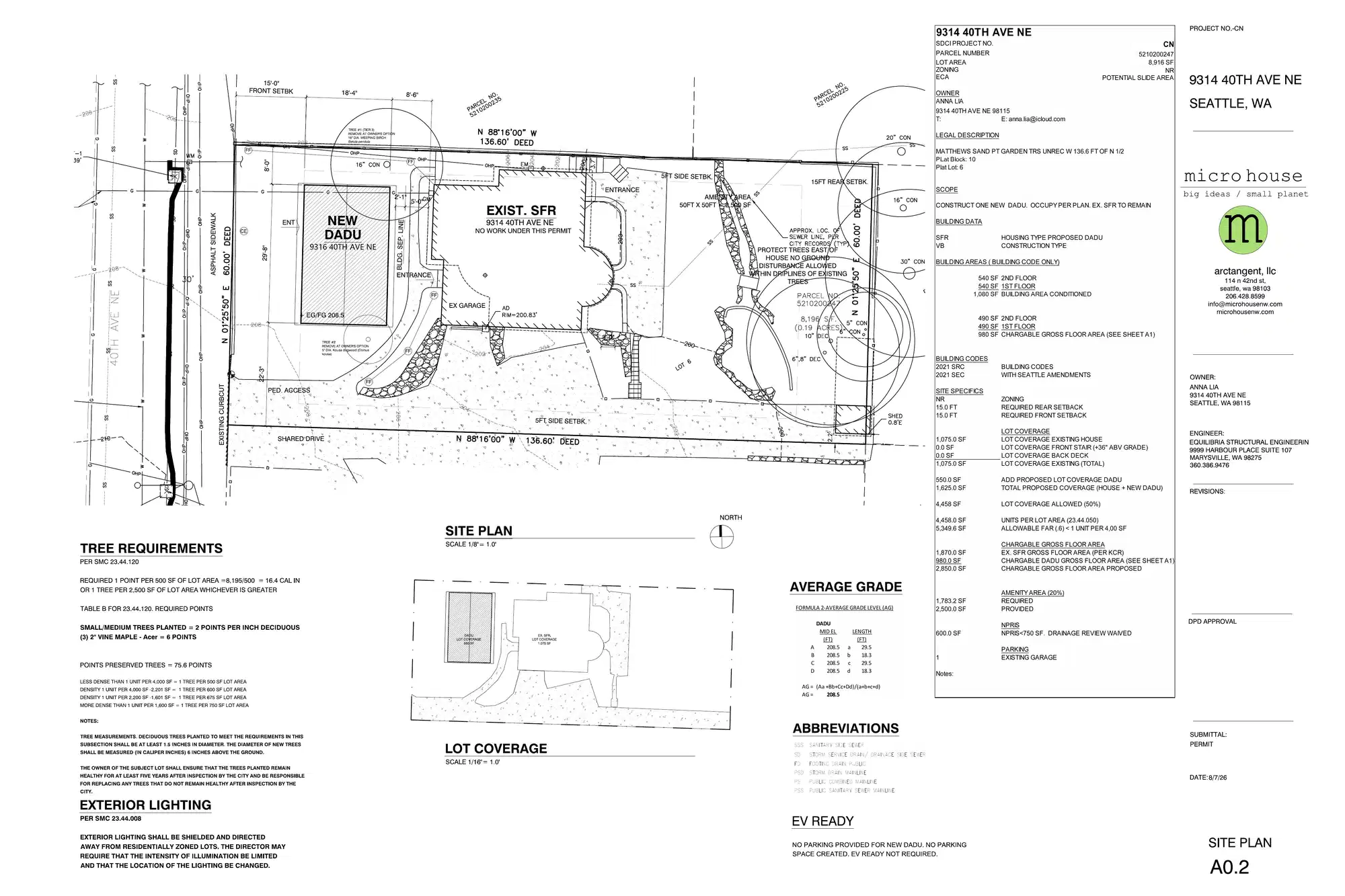 Site plan for 9314 40th Ave NE
