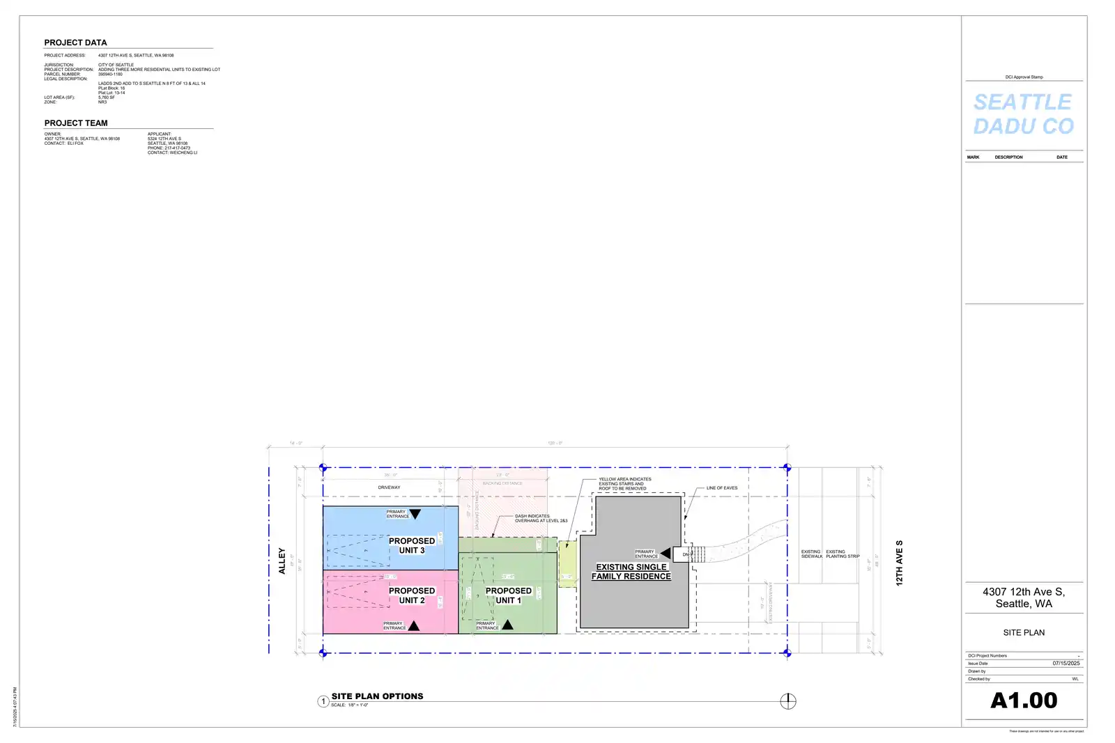 Site plan for 4307 12th Ave S
