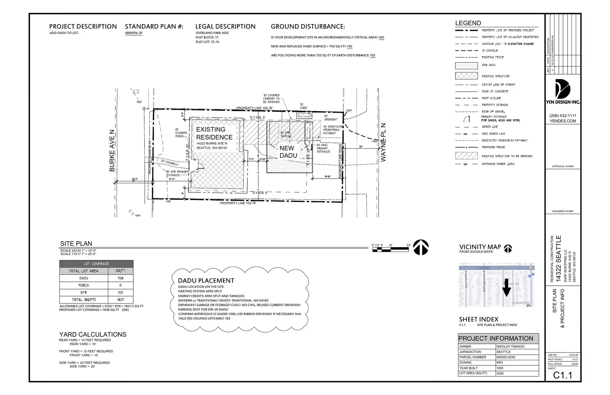 Site plan for 14323 Wayne Pl N