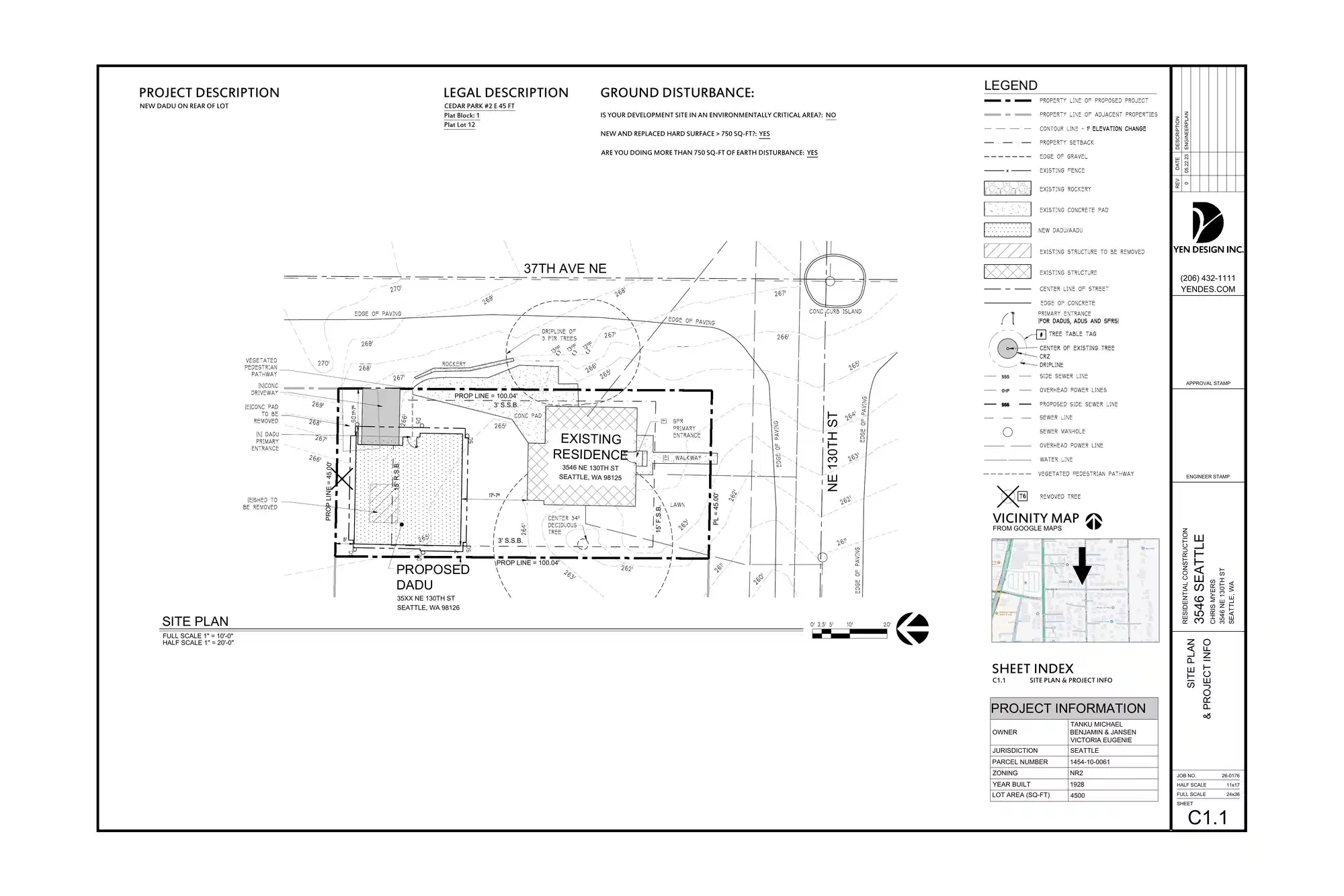 Site plan for 3546 NE 130th St