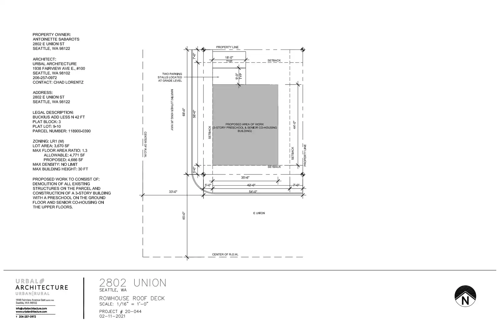 Site plan for 2802 E Union St