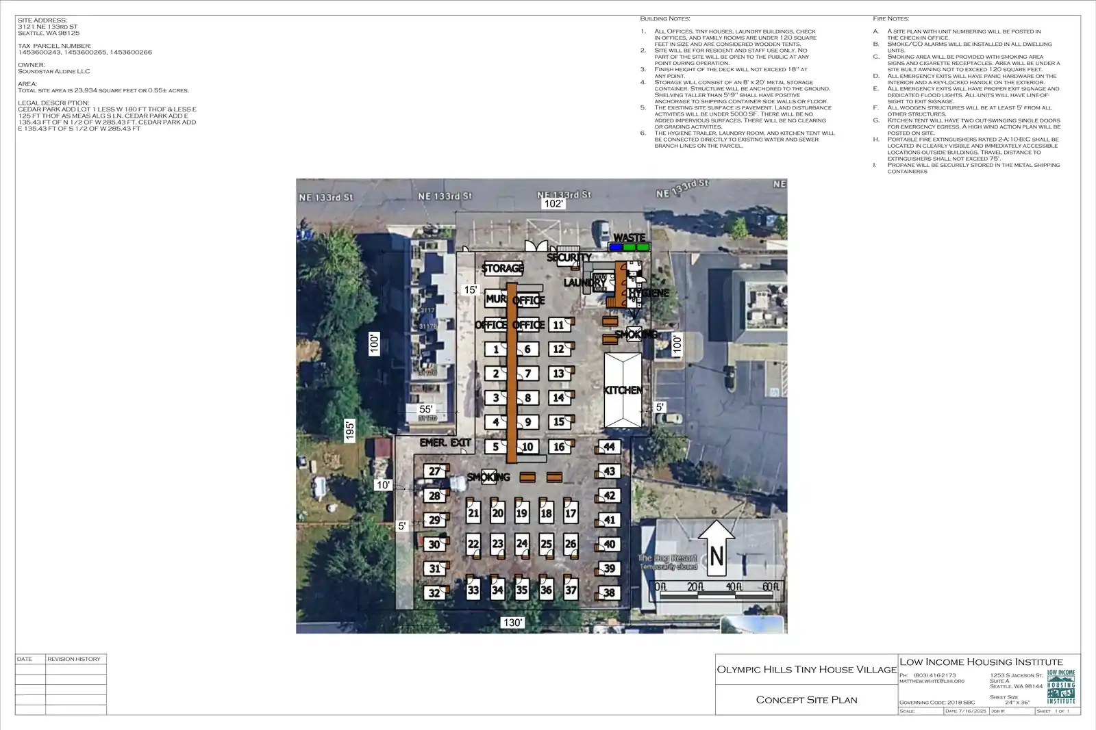 Site plan for 3121 NE 133rd St