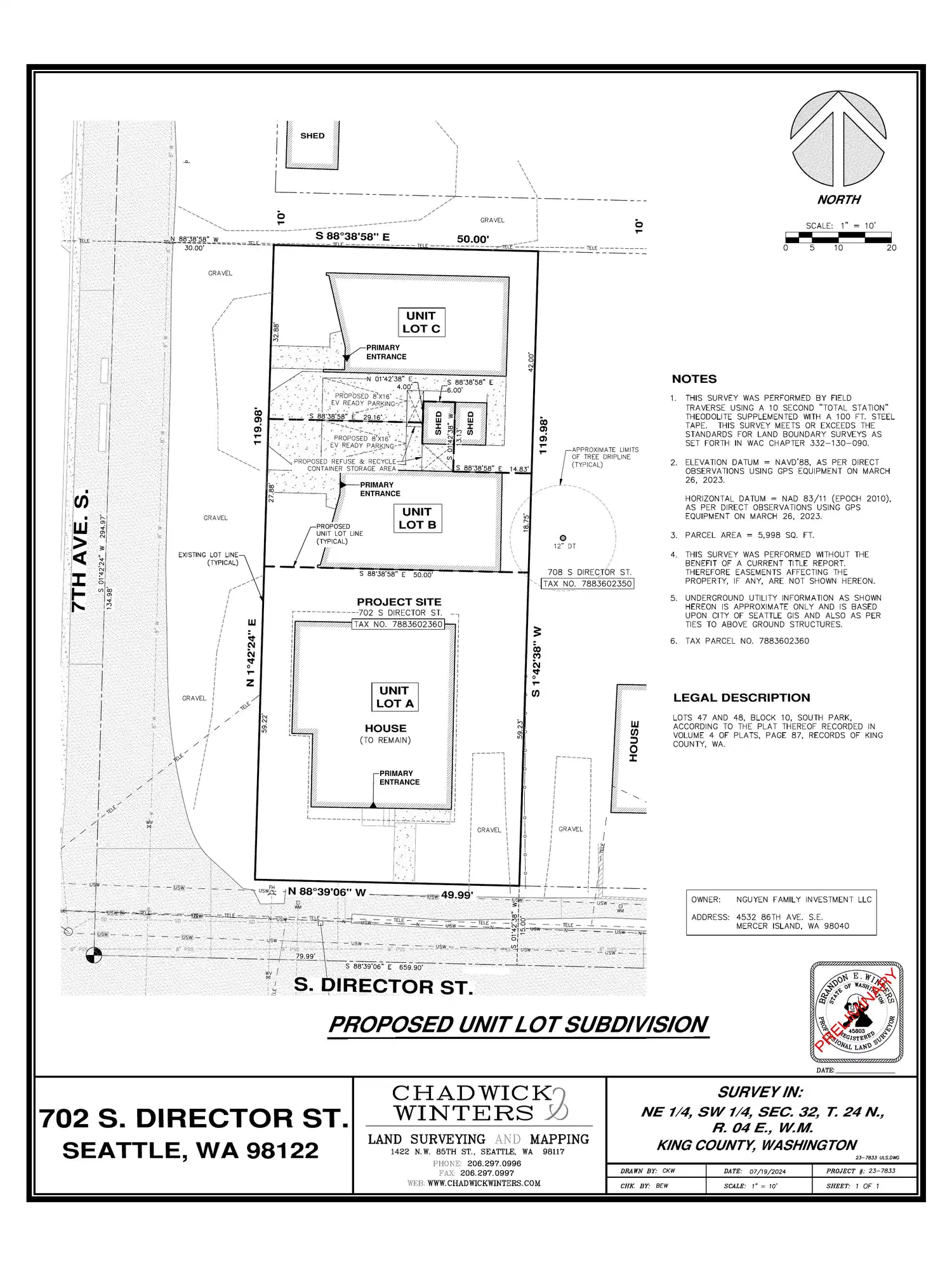 Site plan for 702 S Director St