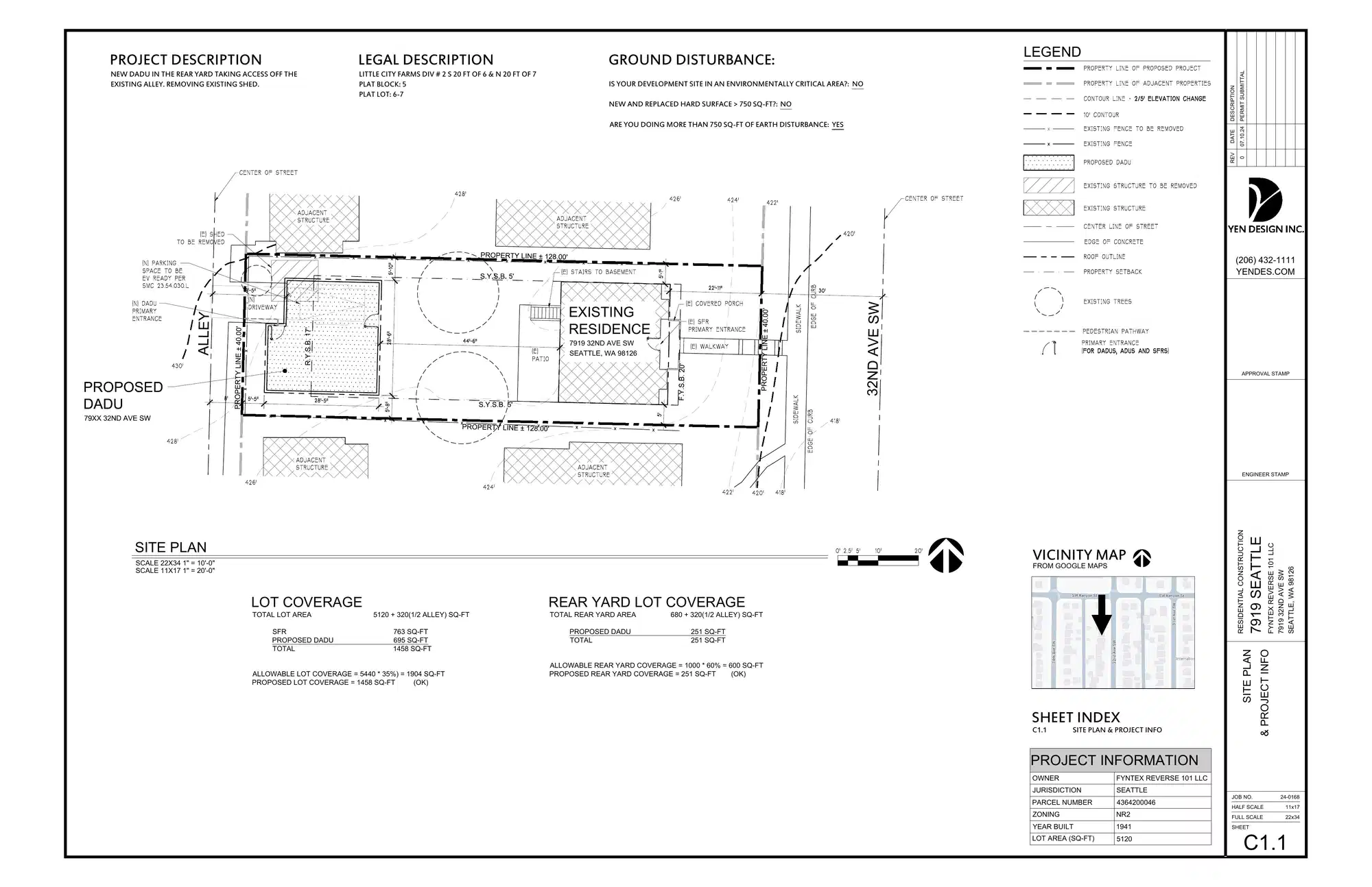 Site plan for 7917 32nd Ave SW