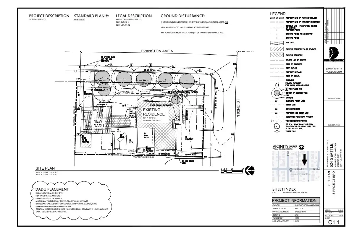 Site plan for 524 N 92nd St