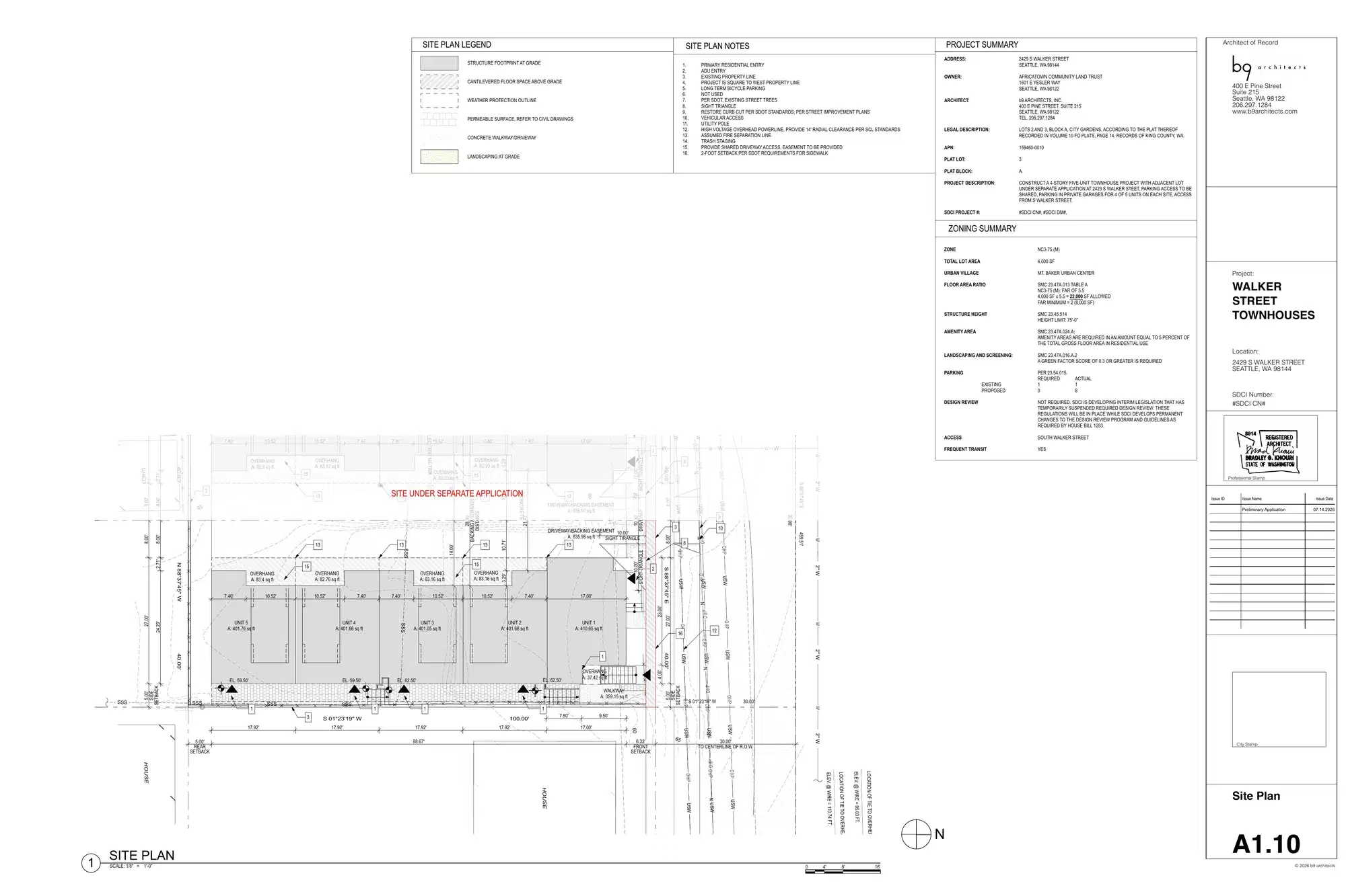 Site plan for 2429 S Walker St