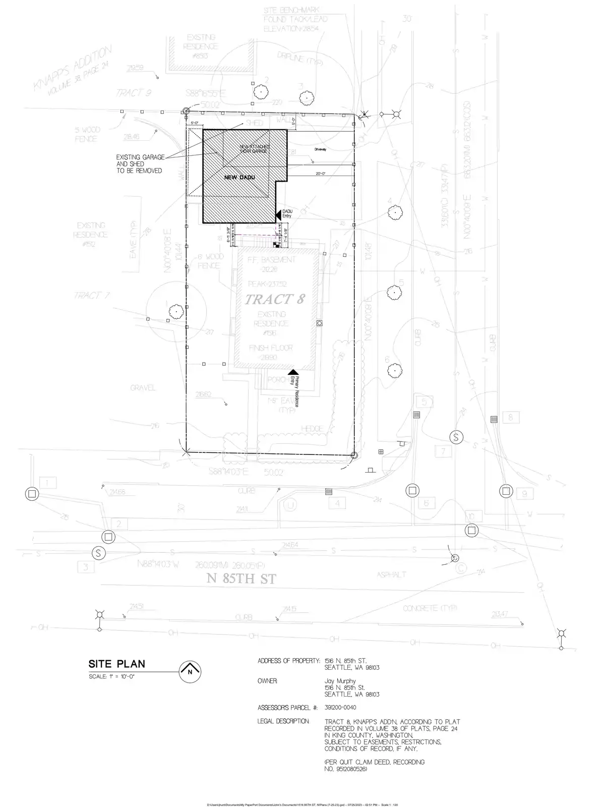 Site plan for 8507 Densmore Ave N