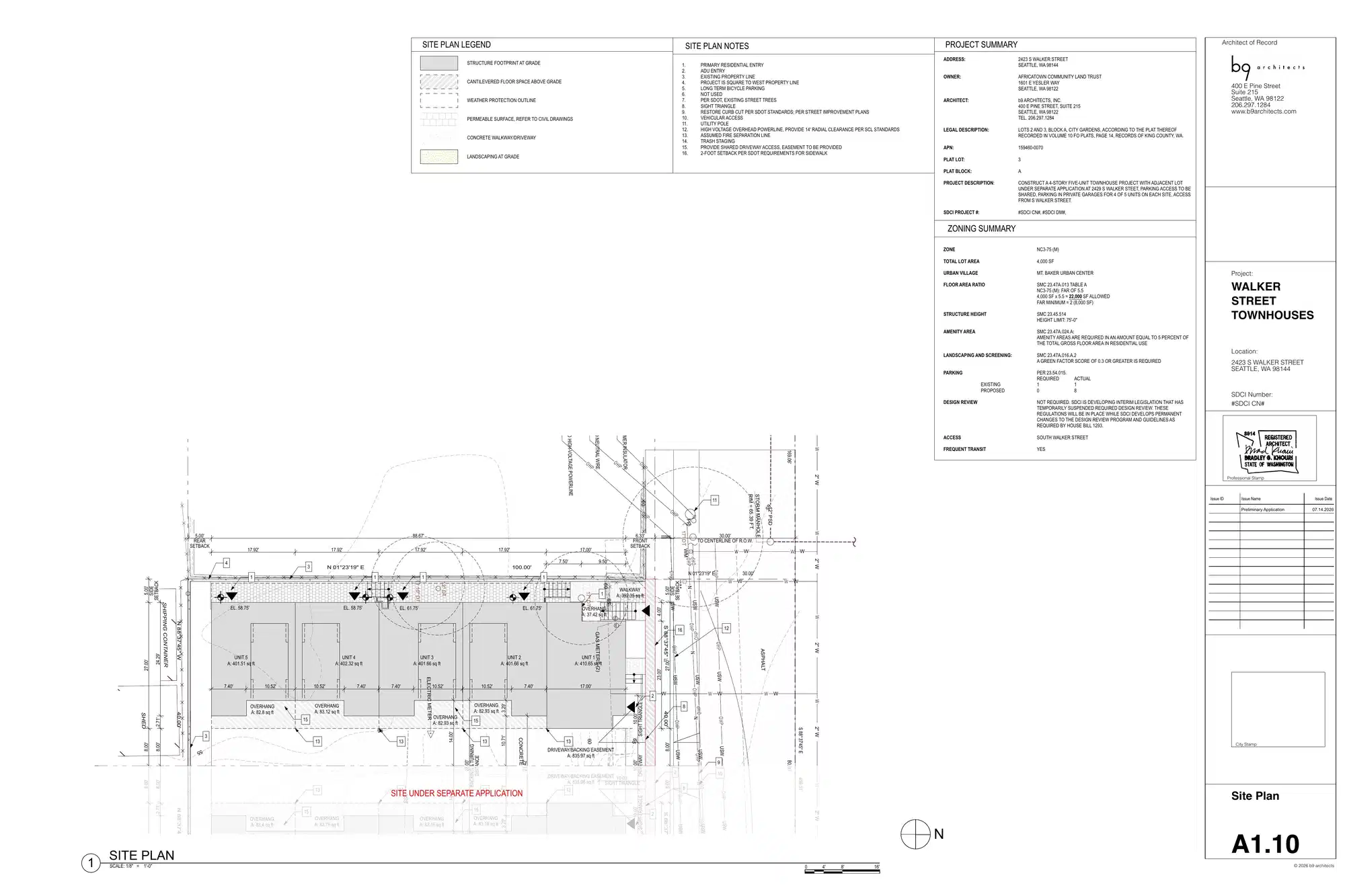 Site plan for 2423 S Walker St