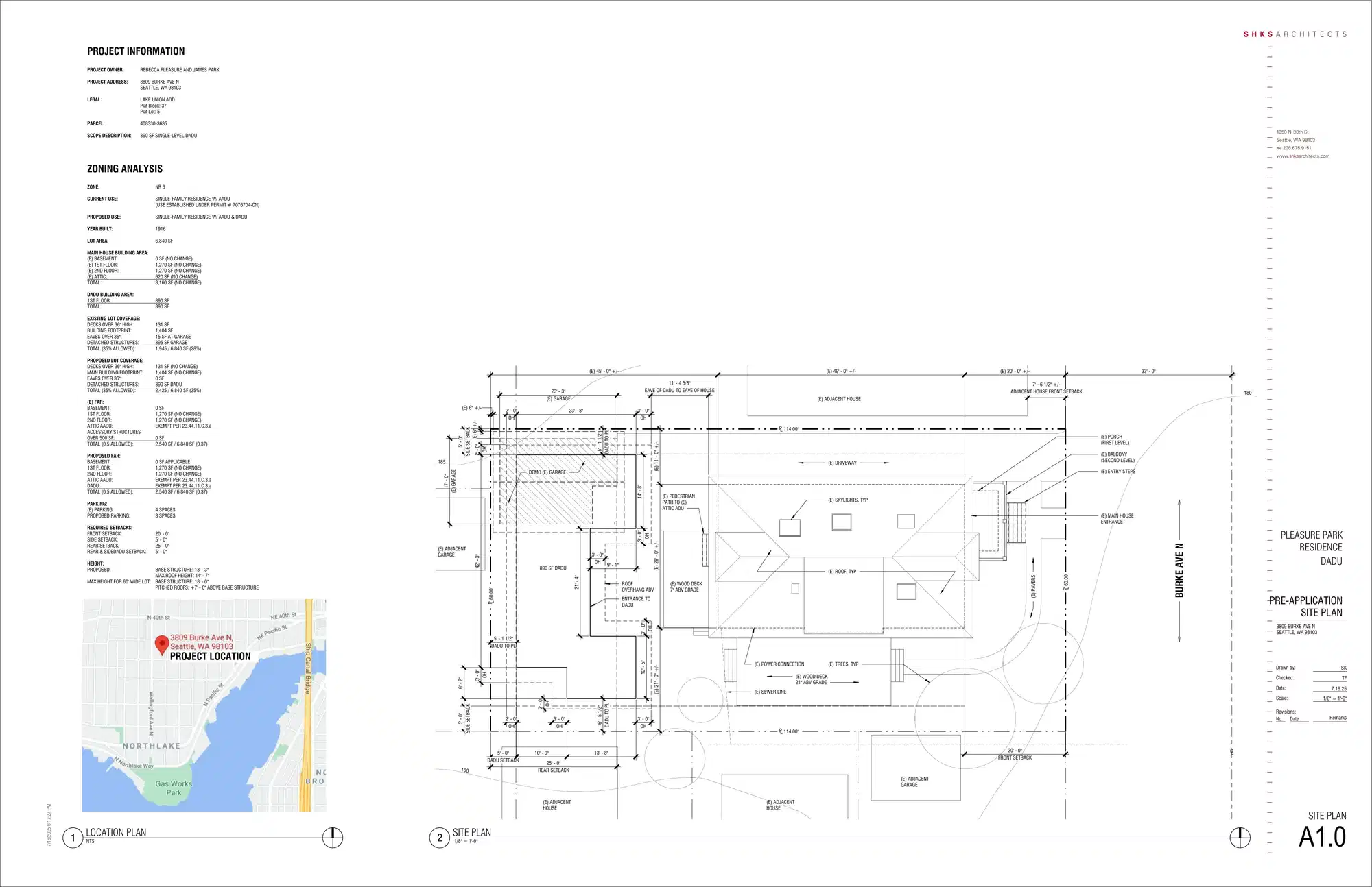 Site plan for 3809 Burke Ave N