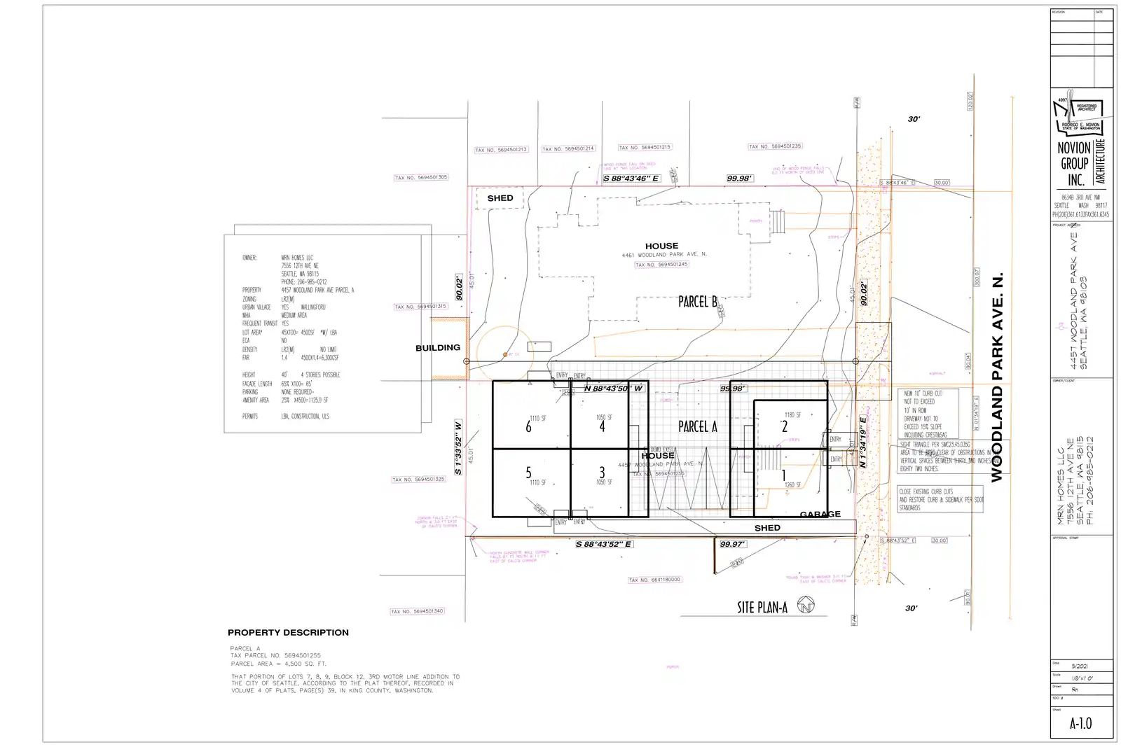 Site plan for 4457 Woodland Park Ave N