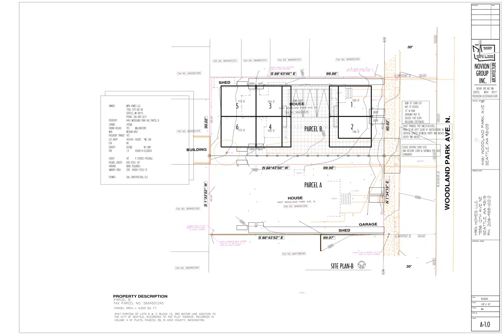 Site plan for 4461 Woodland Park Ave N