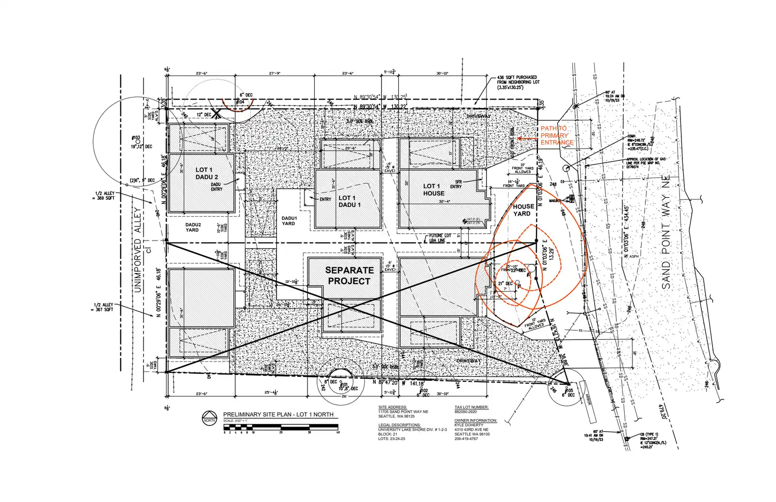 Site plan for 11705 Sand Point Way NE