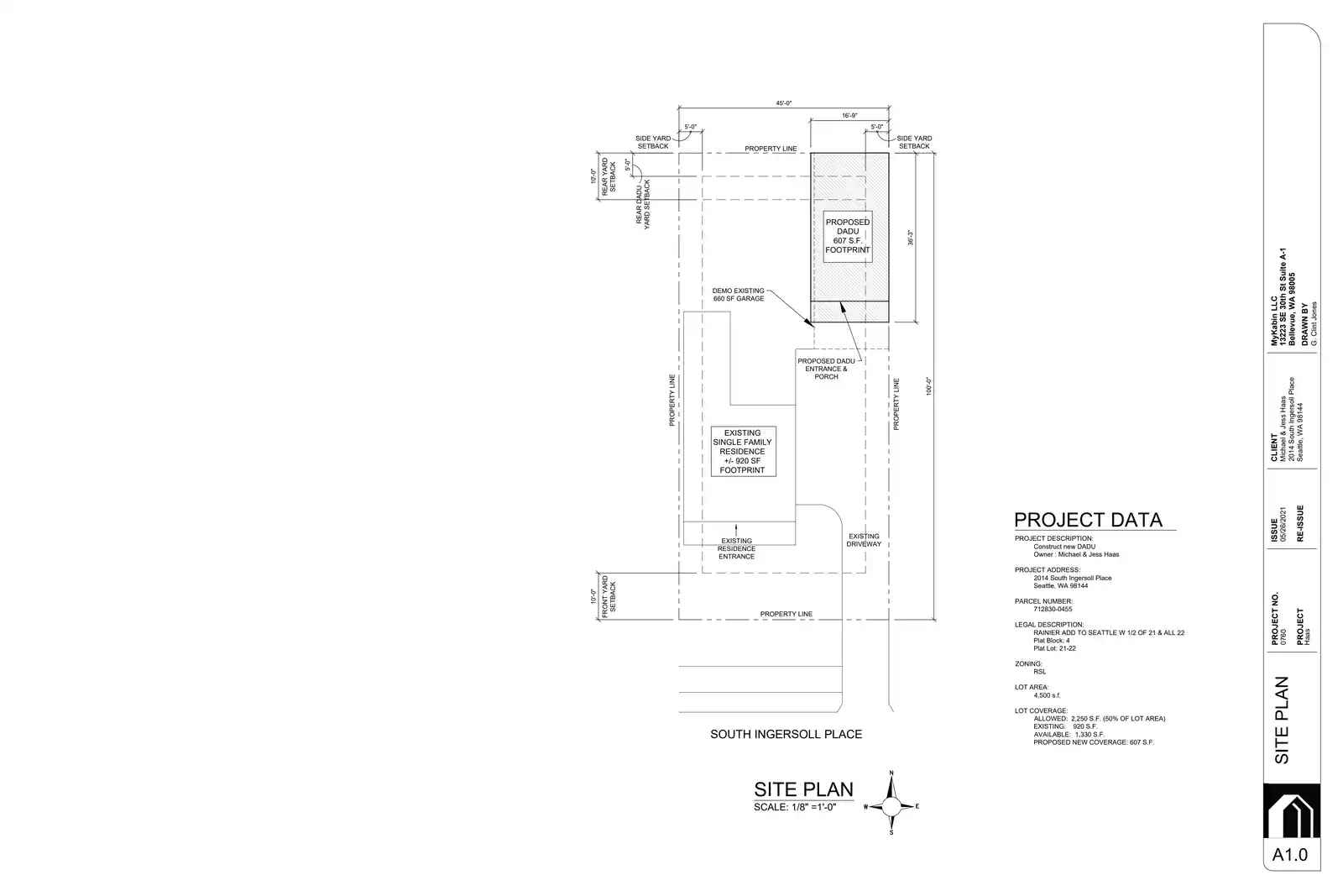 Site plan for 2014 S Ingersoll Pl