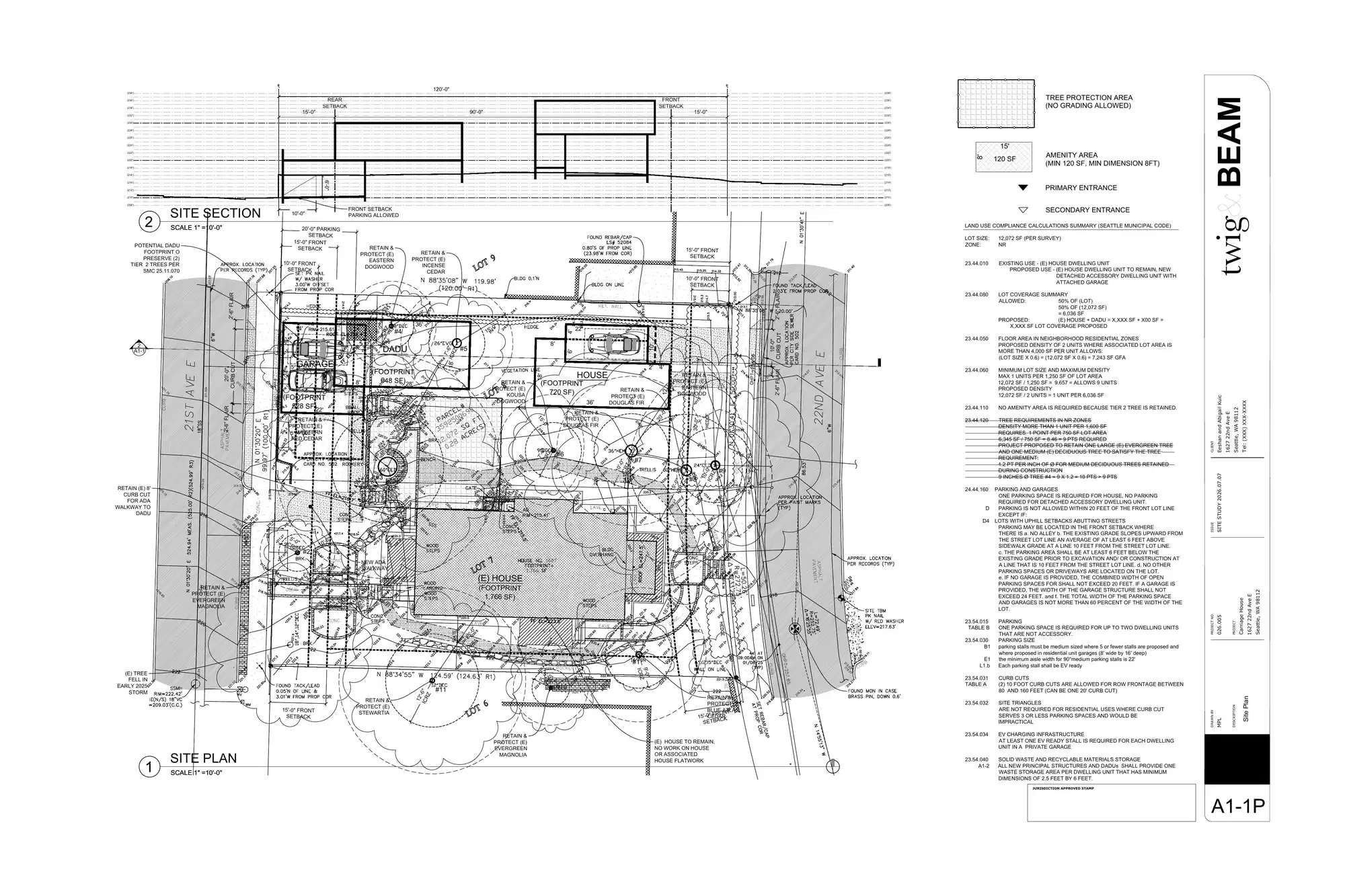 Site plan for 1627 22nd Ave E