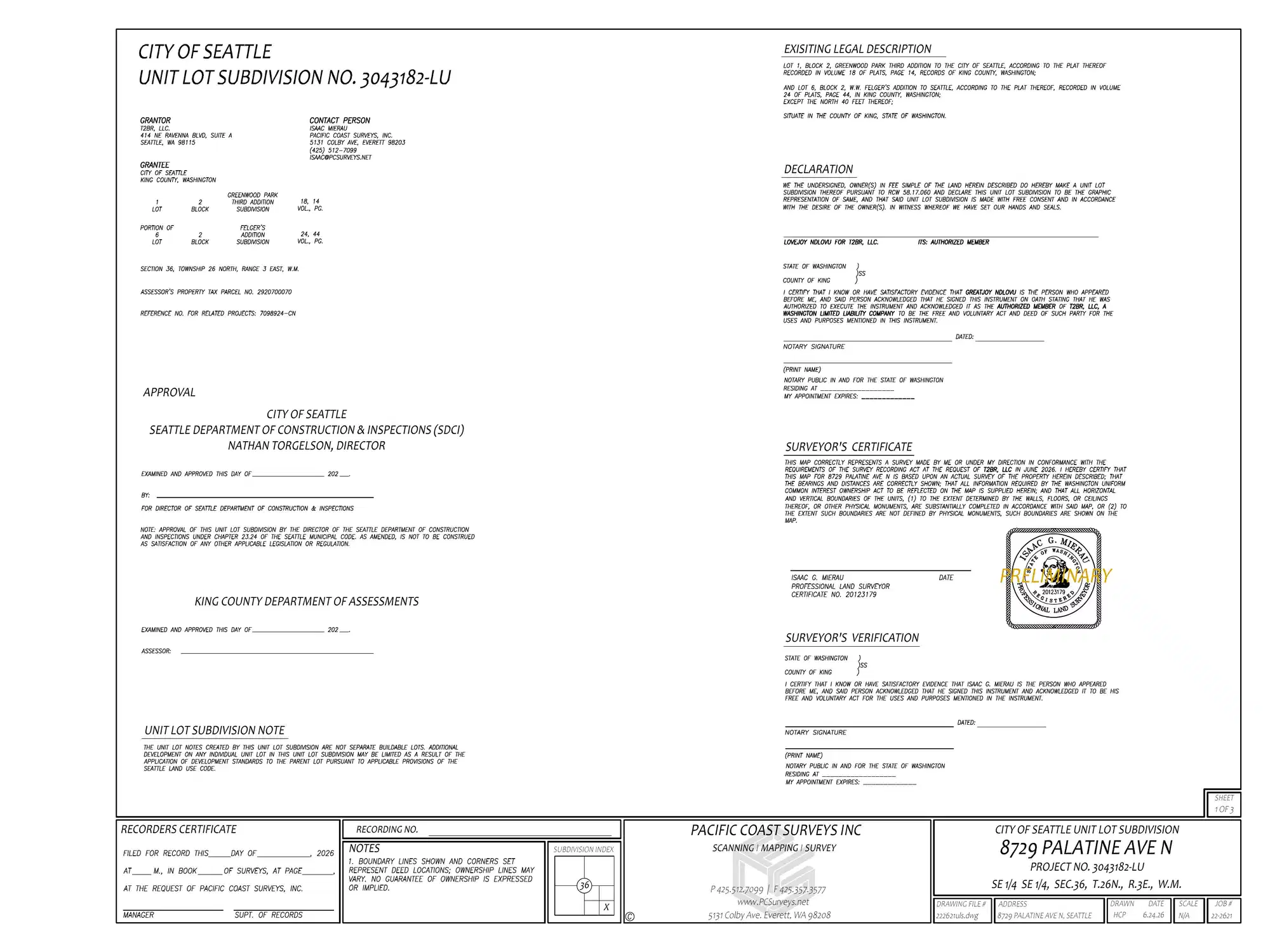 Site plan for 8729 Palatine Ave N