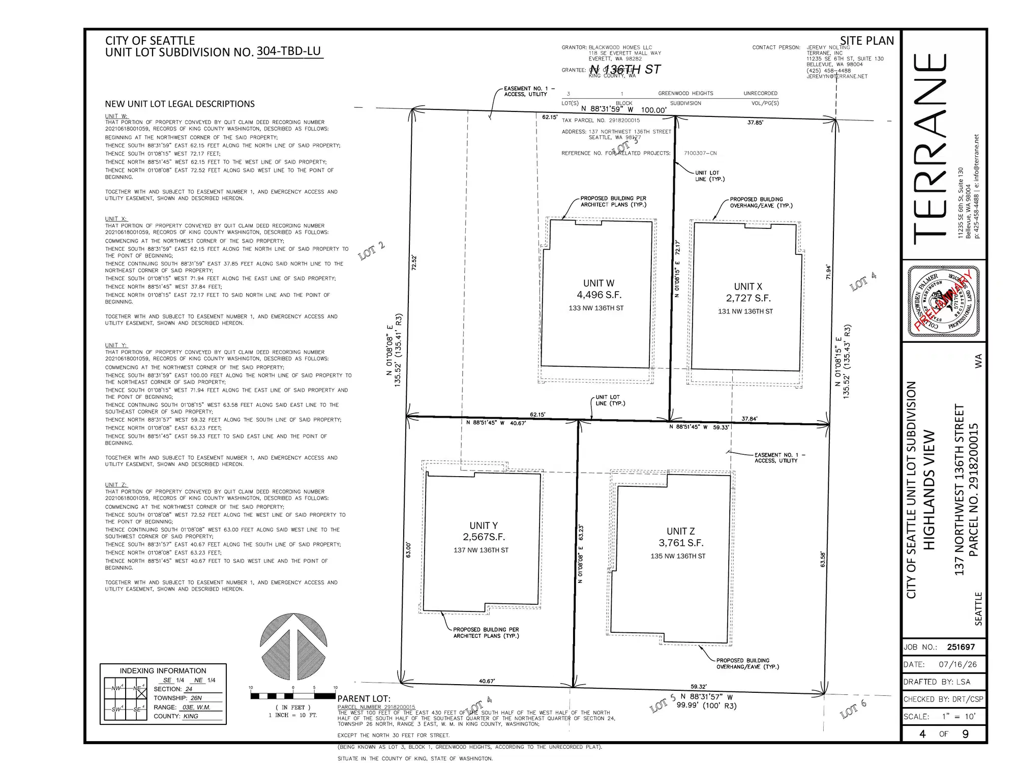Site plan for 137 NW 136th St