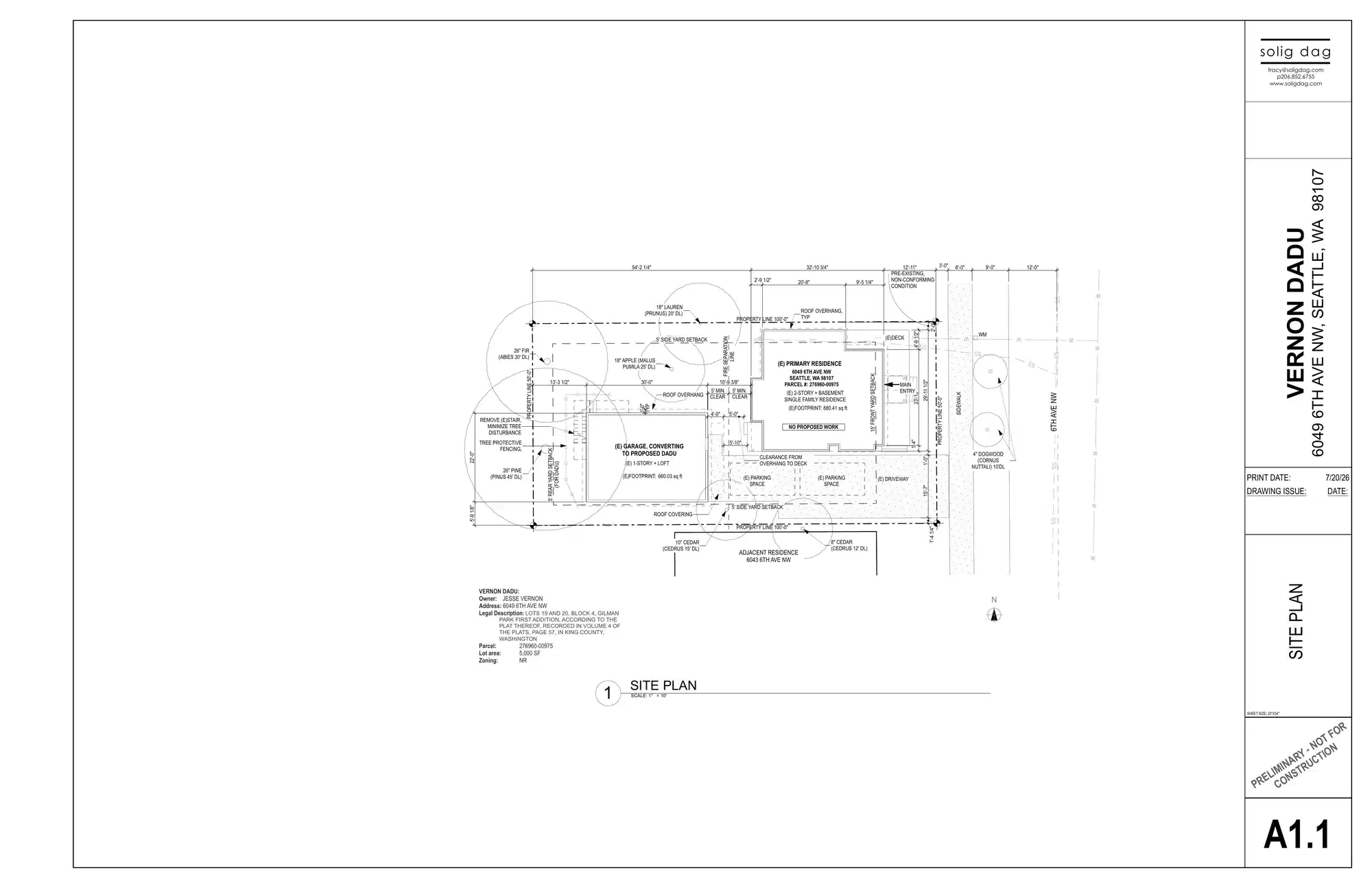 Site plan for 6049 6th Ave NW