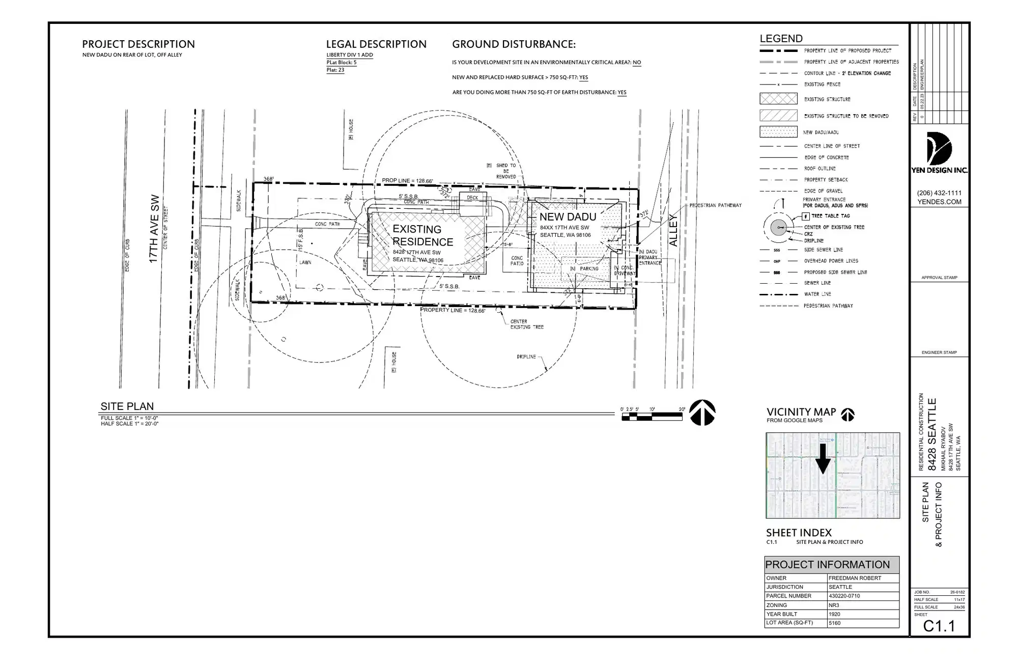 Site plan for 8428 17th Ave SW