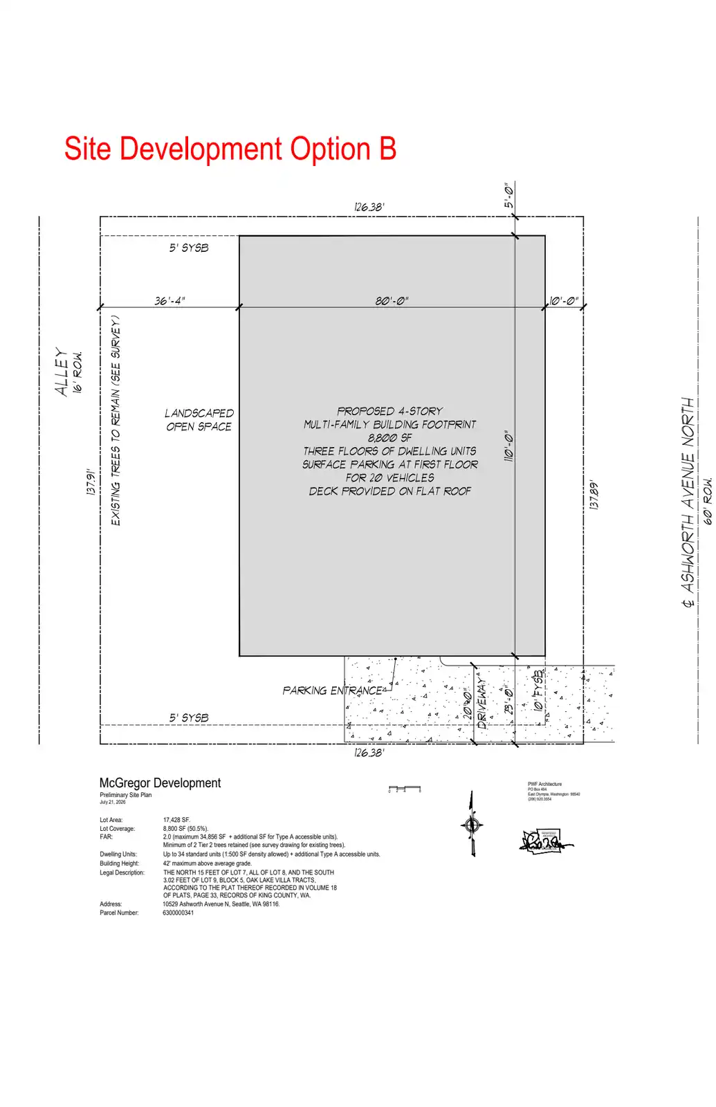Site plan for 10529 Ashworth Ave N