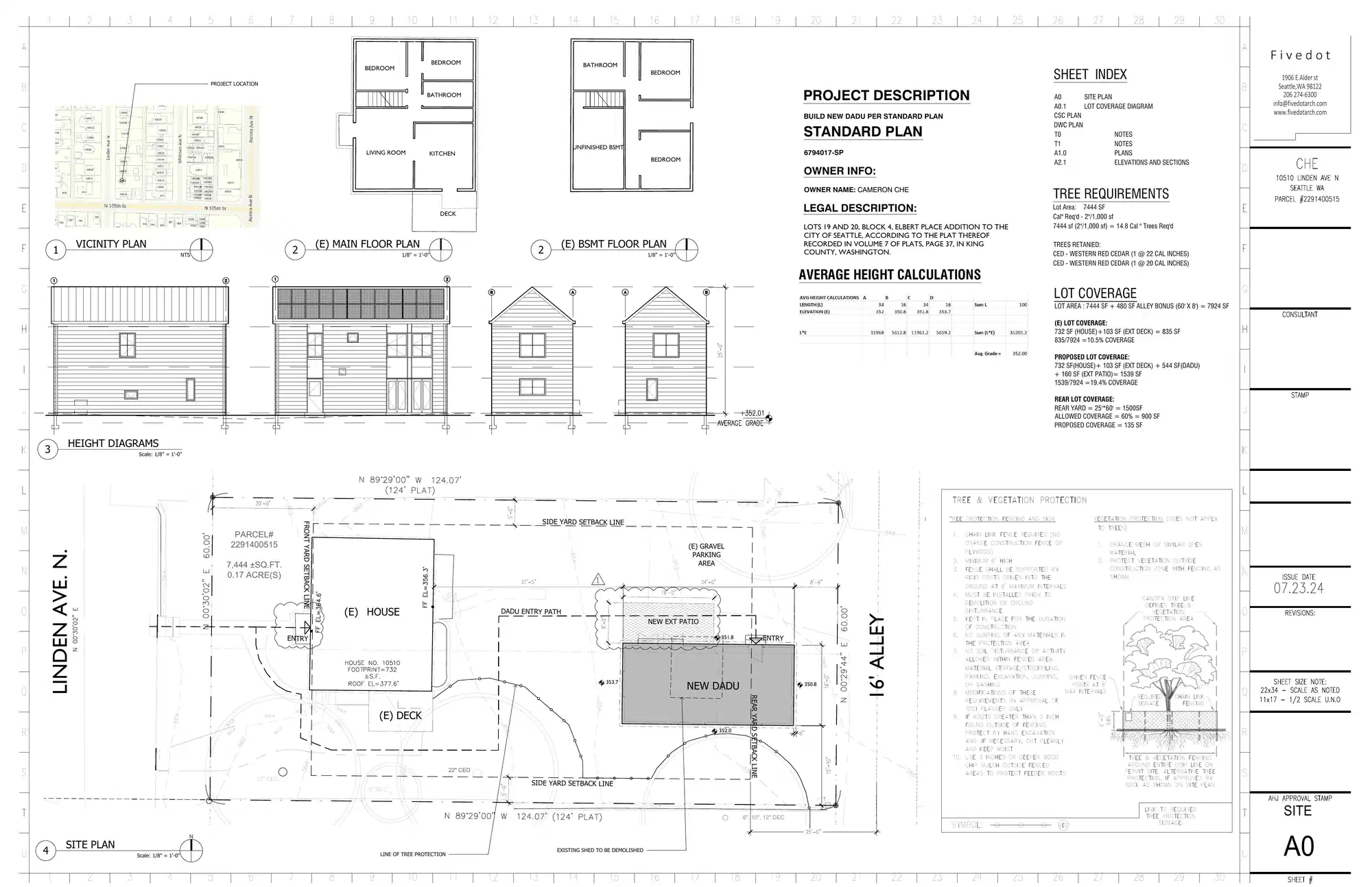 Site plan for 10510 Linden Ave N