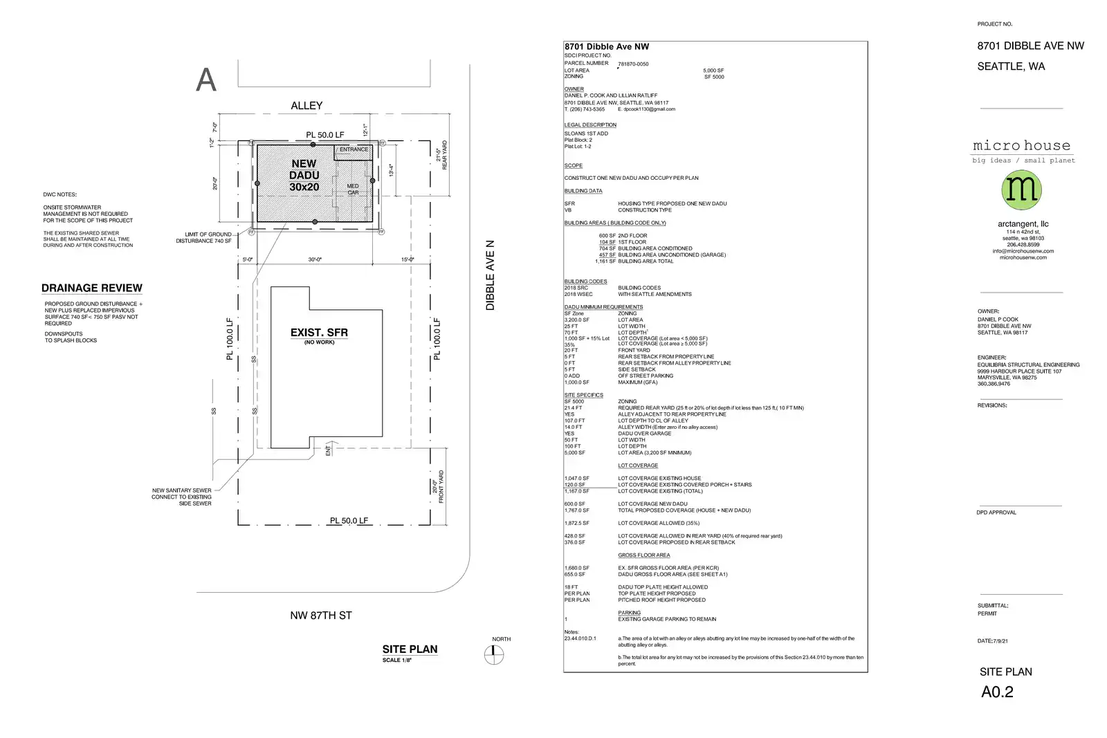 Site plan for 8701 Dibble Ave NW