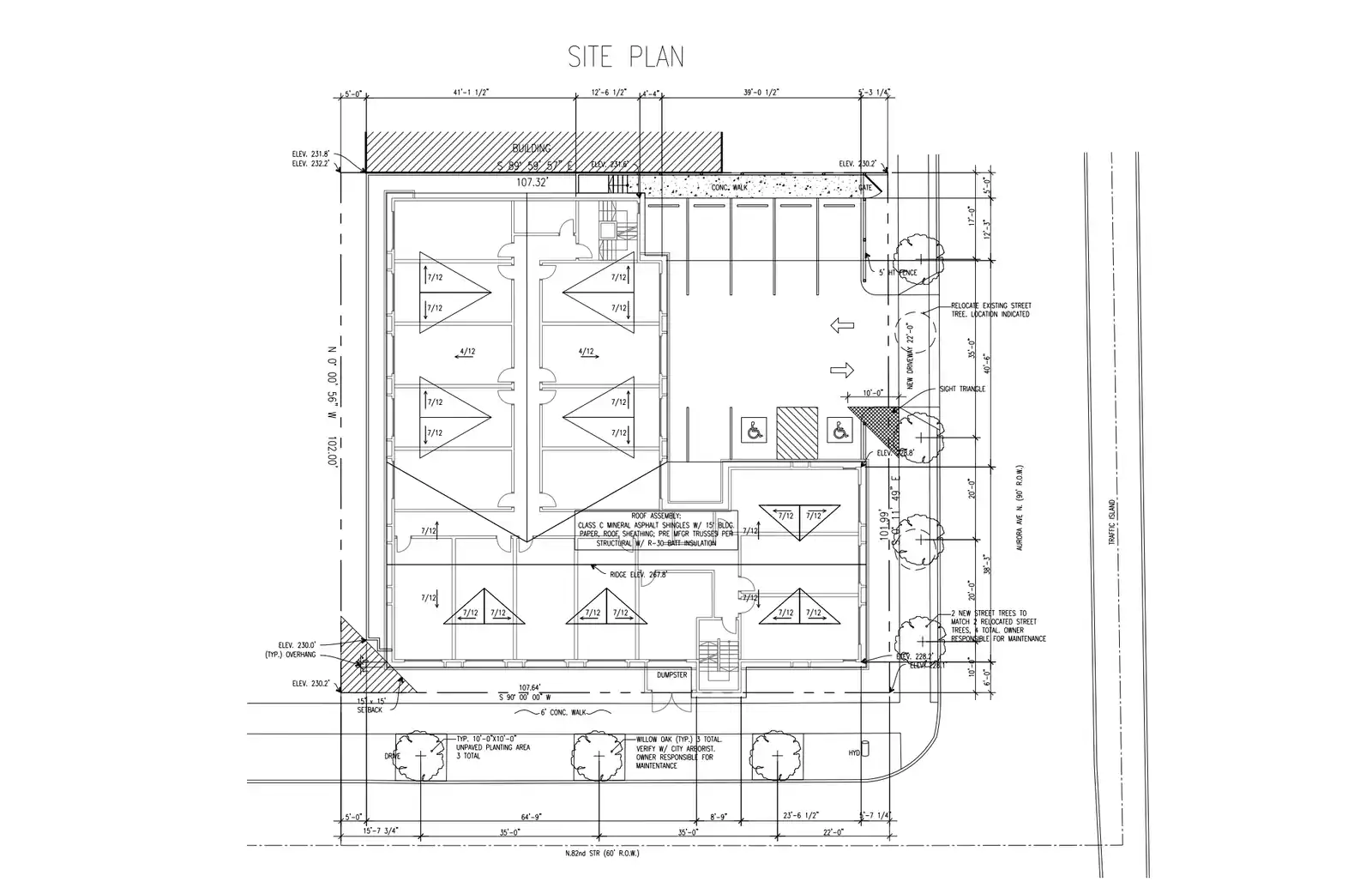 Site plan for 8201 Aurora Ave N