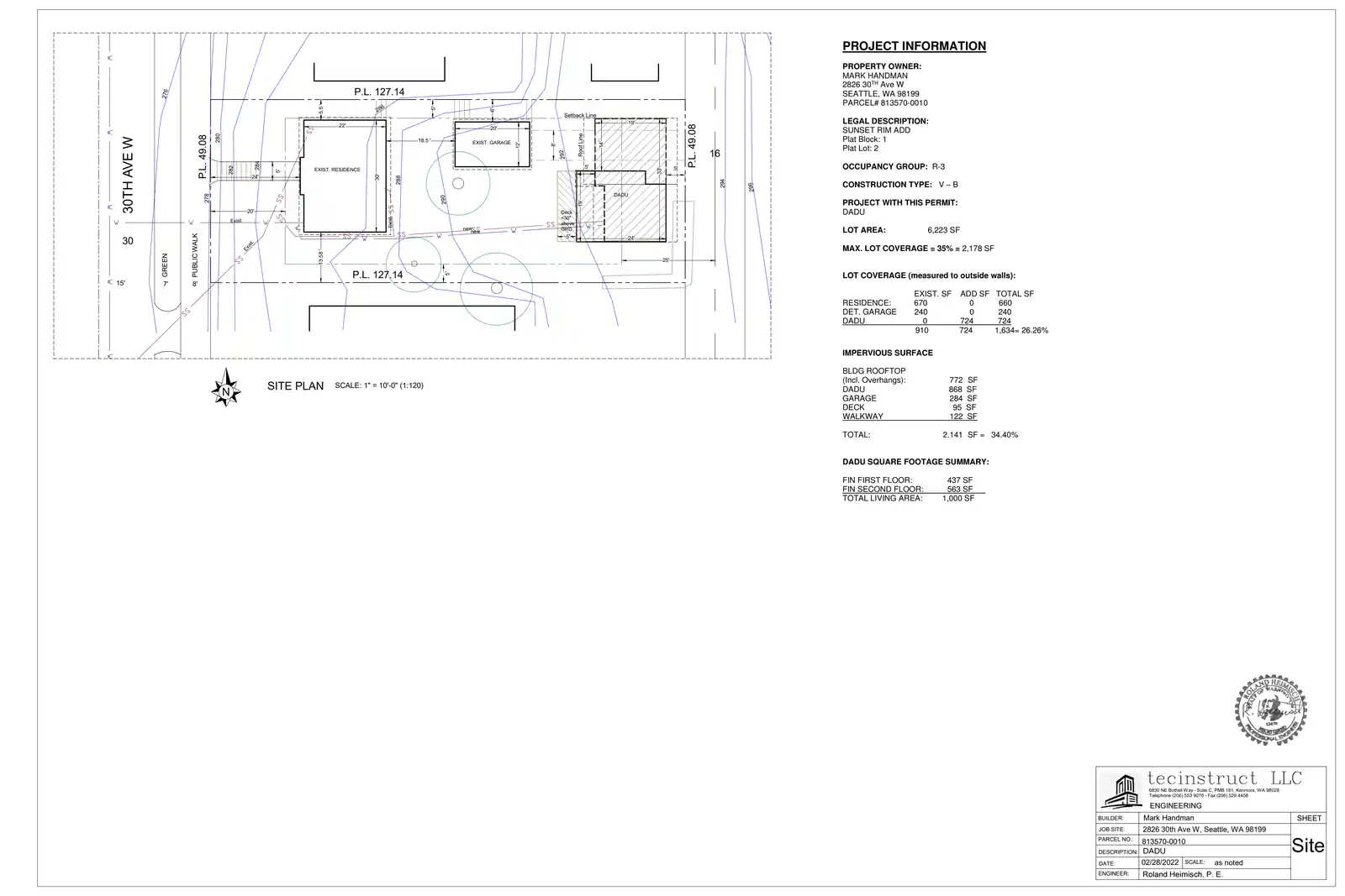 Site plan for 2826 30th Ave W