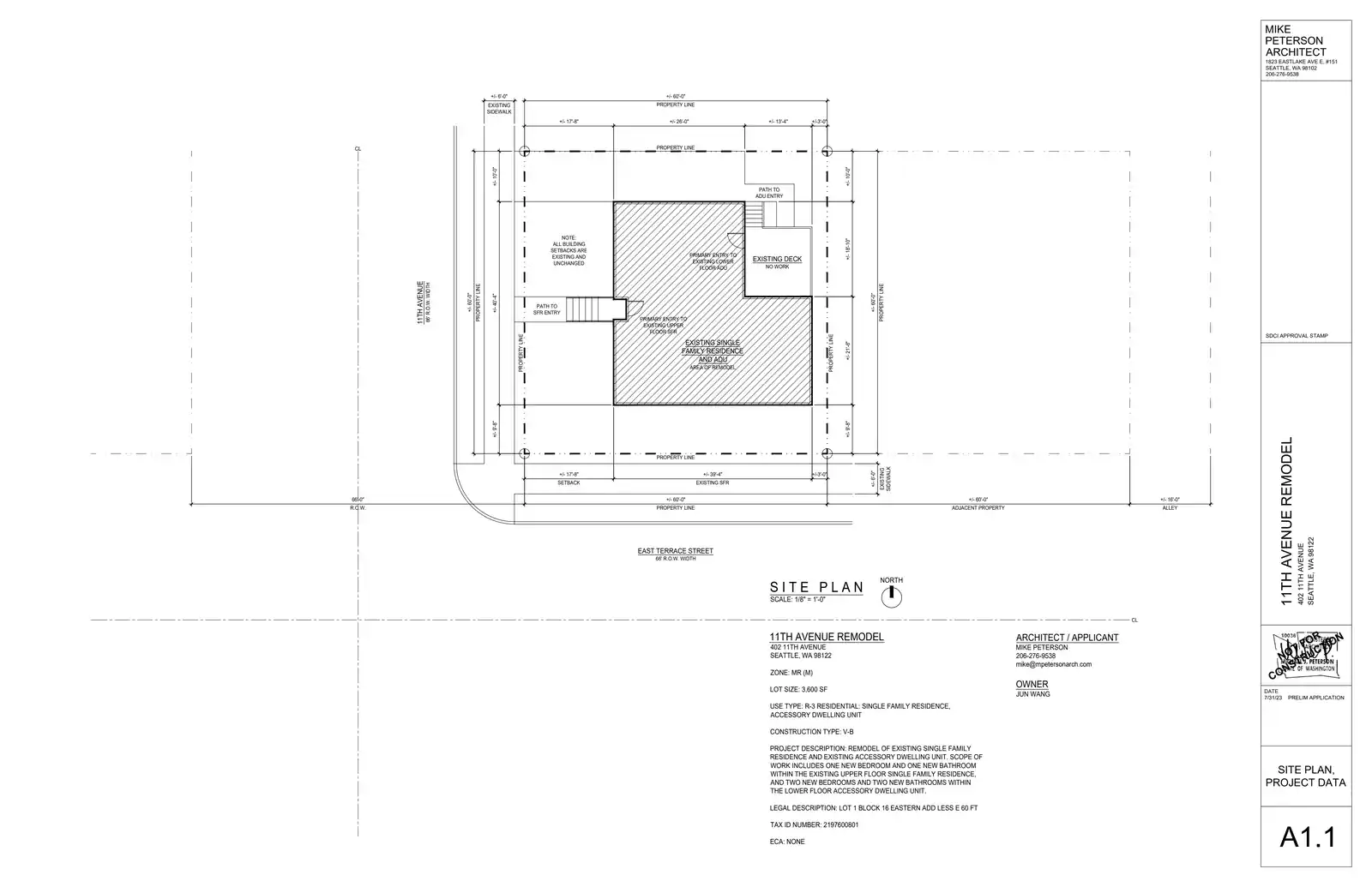 Site plan for 402 11th Ave