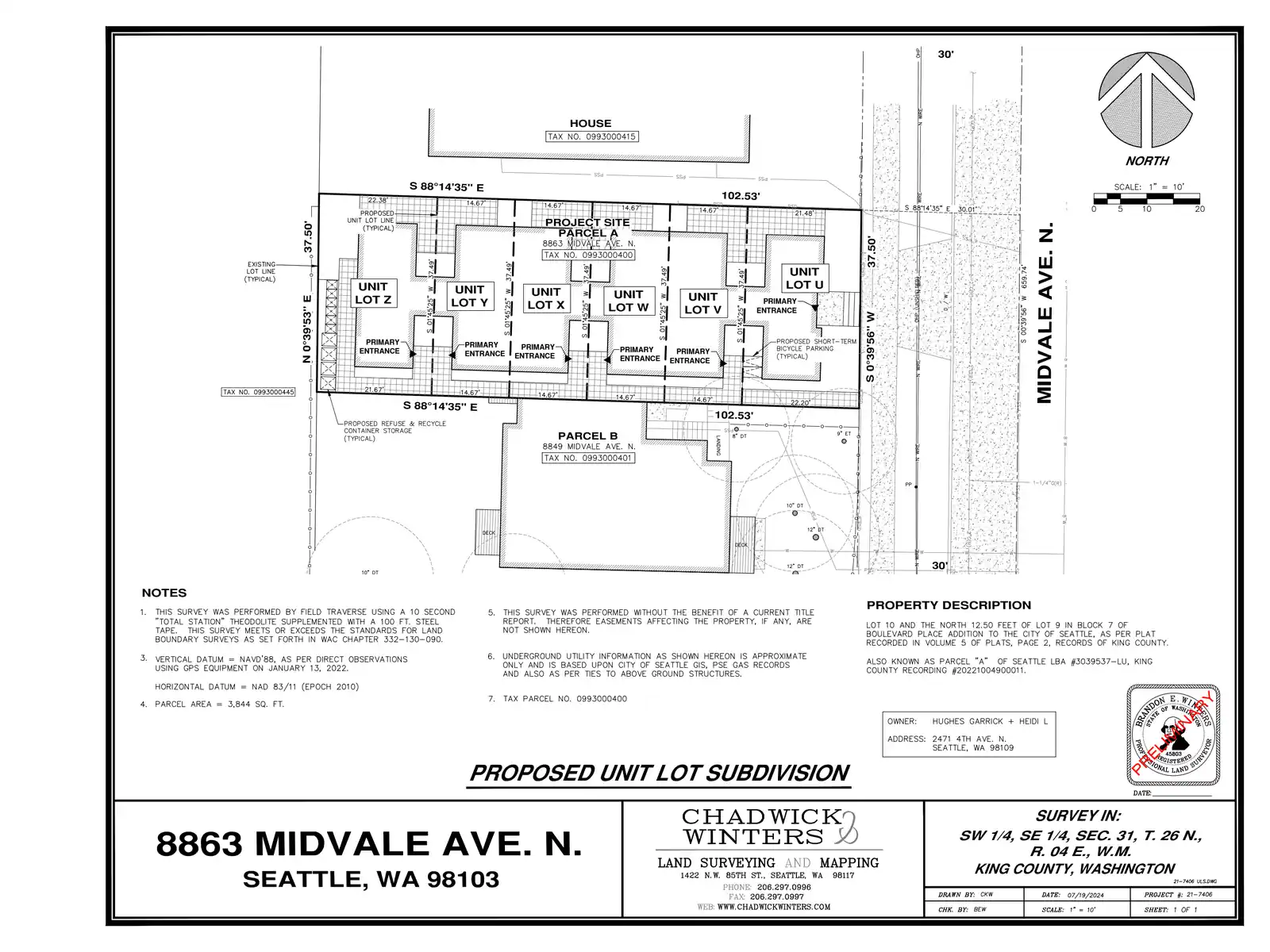 Site plan for 8863 Midvale Ave N