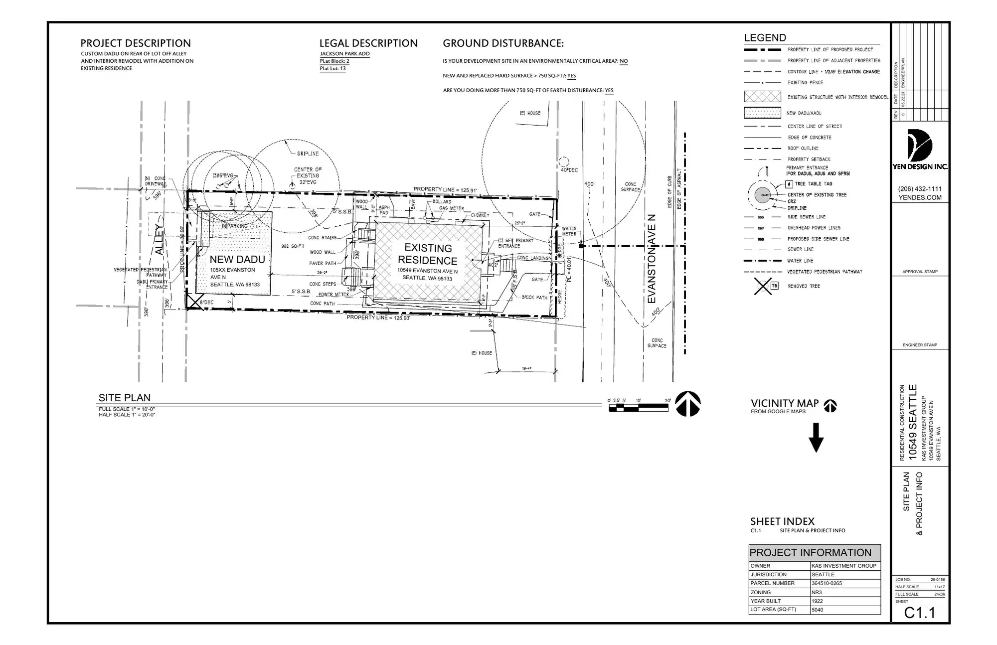 Site plan for 10549 Evanston Ave N