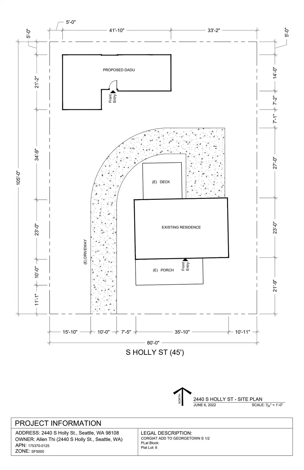 Site plan for 2440 S Holly St