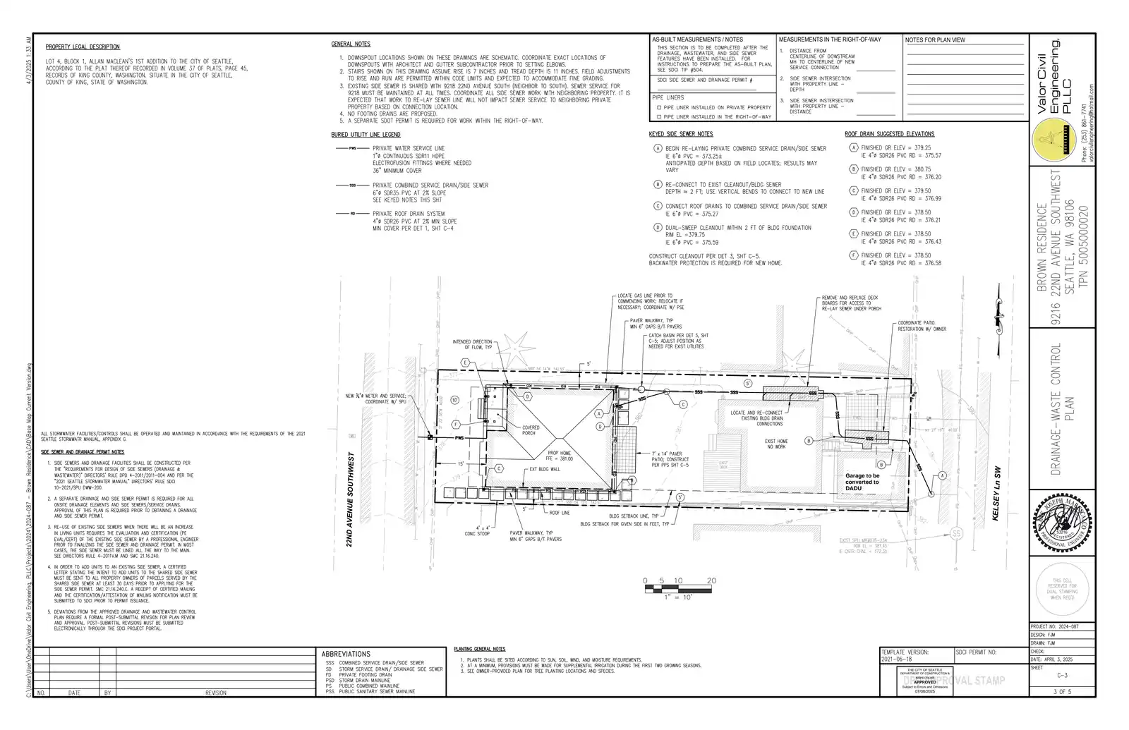 Site plan for 9217 Kelsey Ln SW