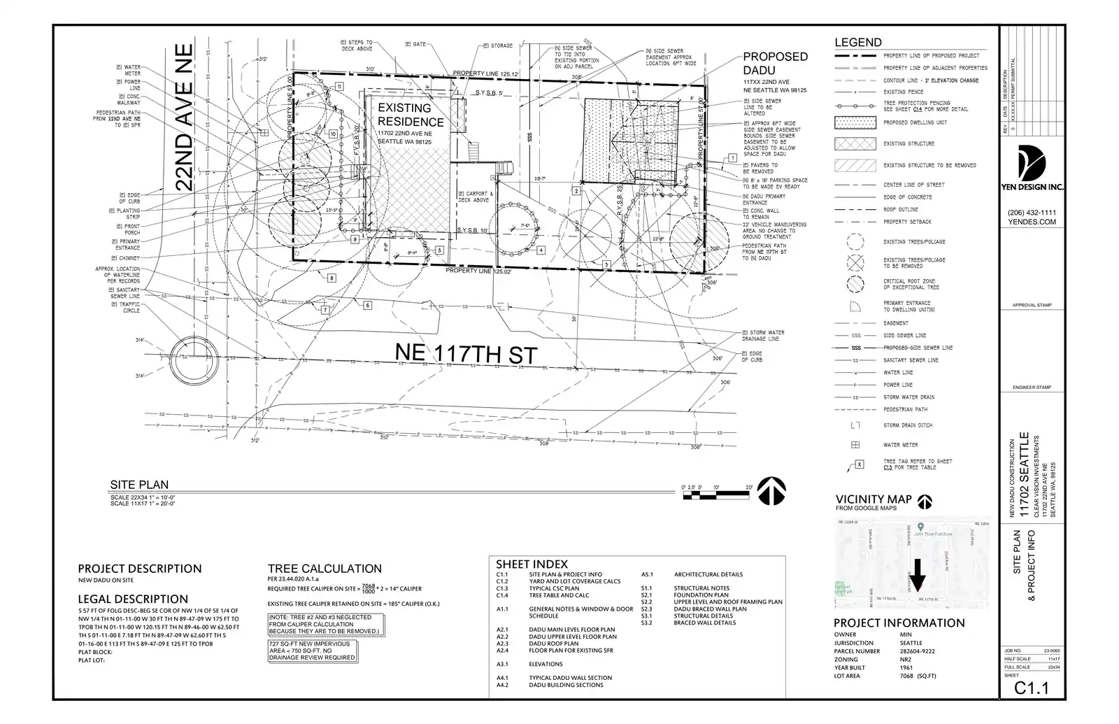 Site plan for 2208 NE 117th St