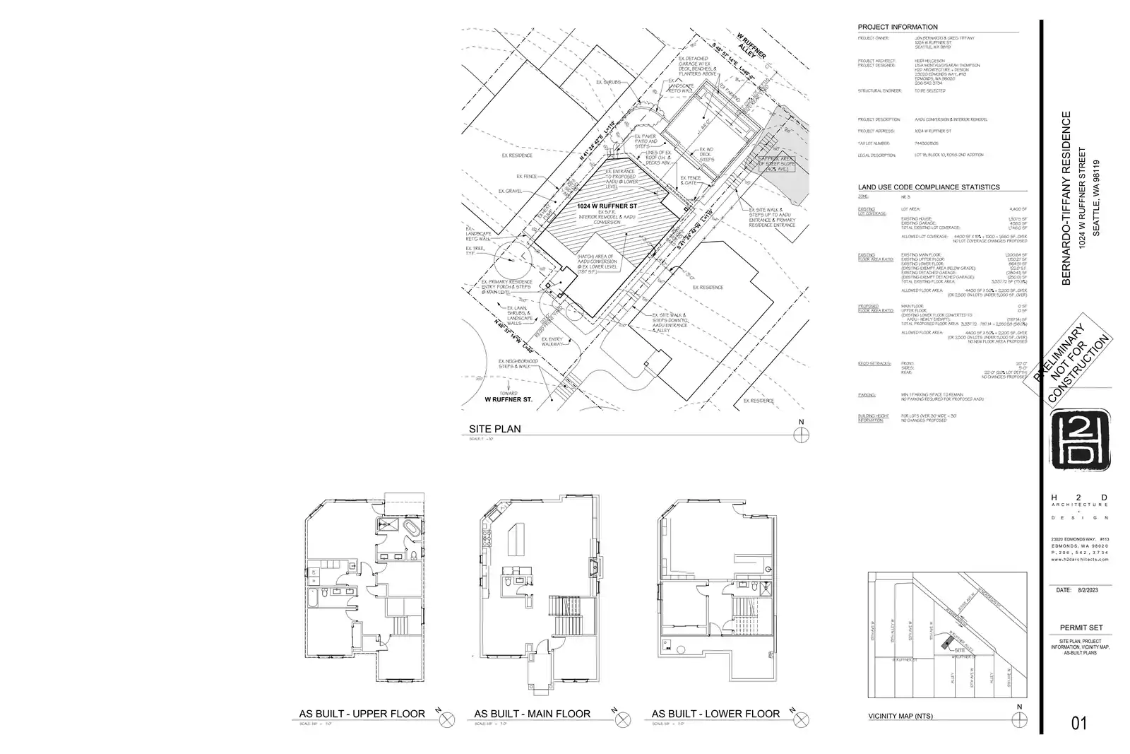 Site plan for 1024 W Ruffner St