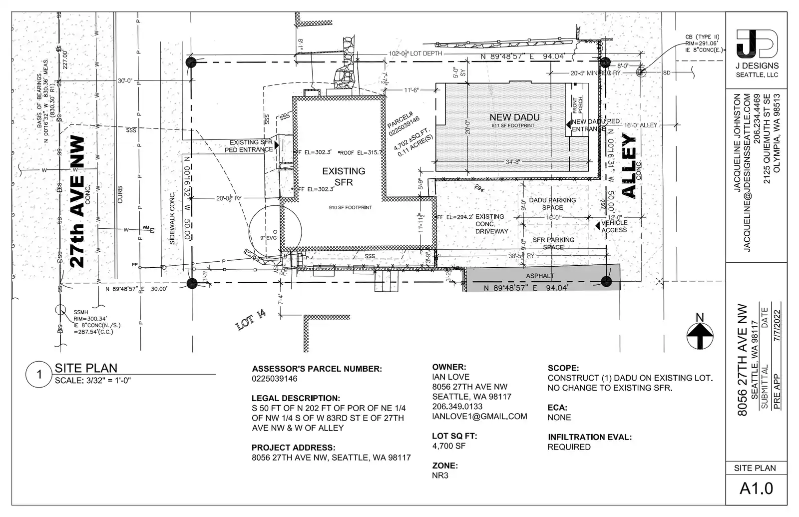 Site plan for 8058 27th Ave NW