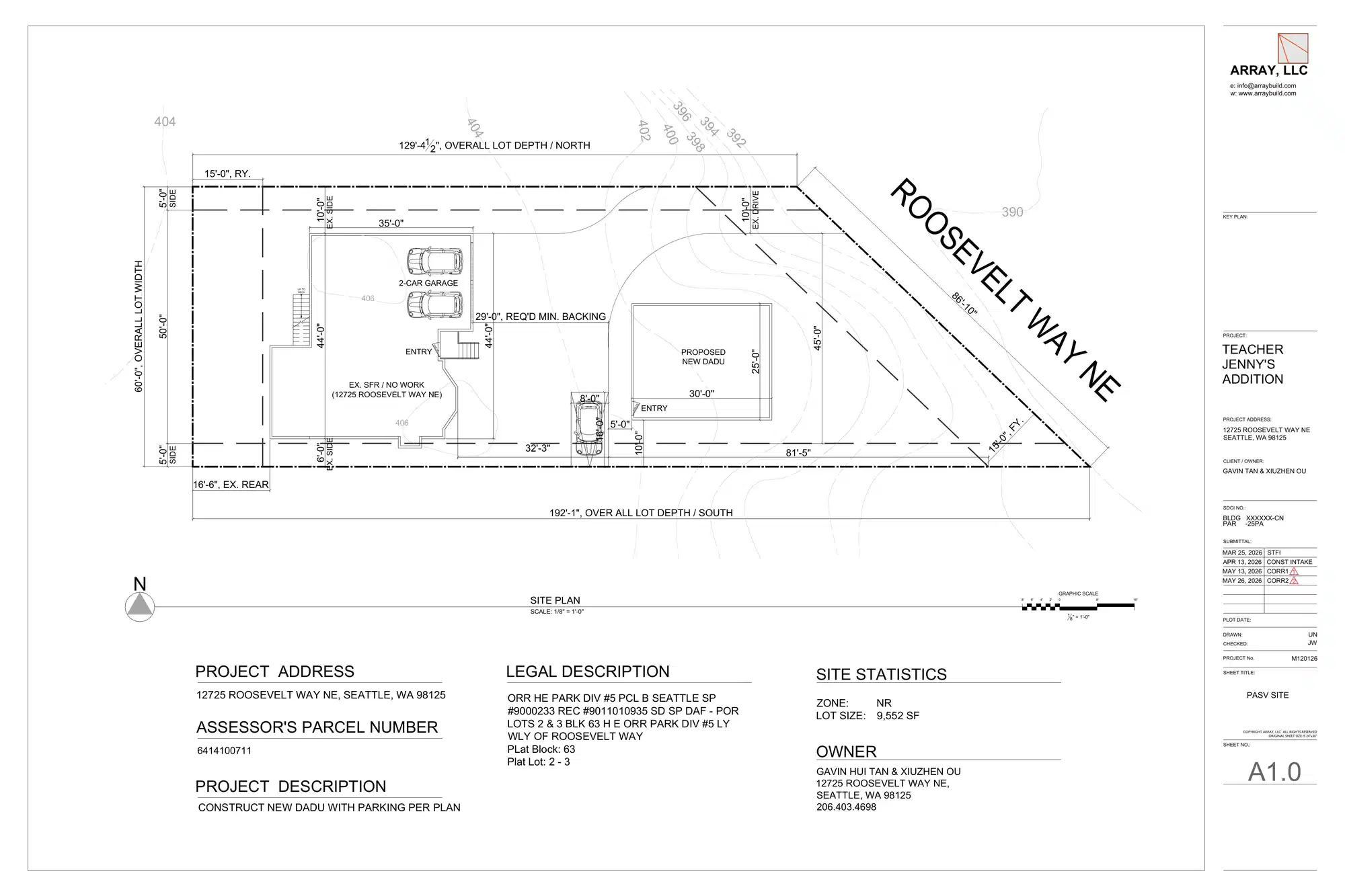 Site plan for 12725 Roosevelt Way NE