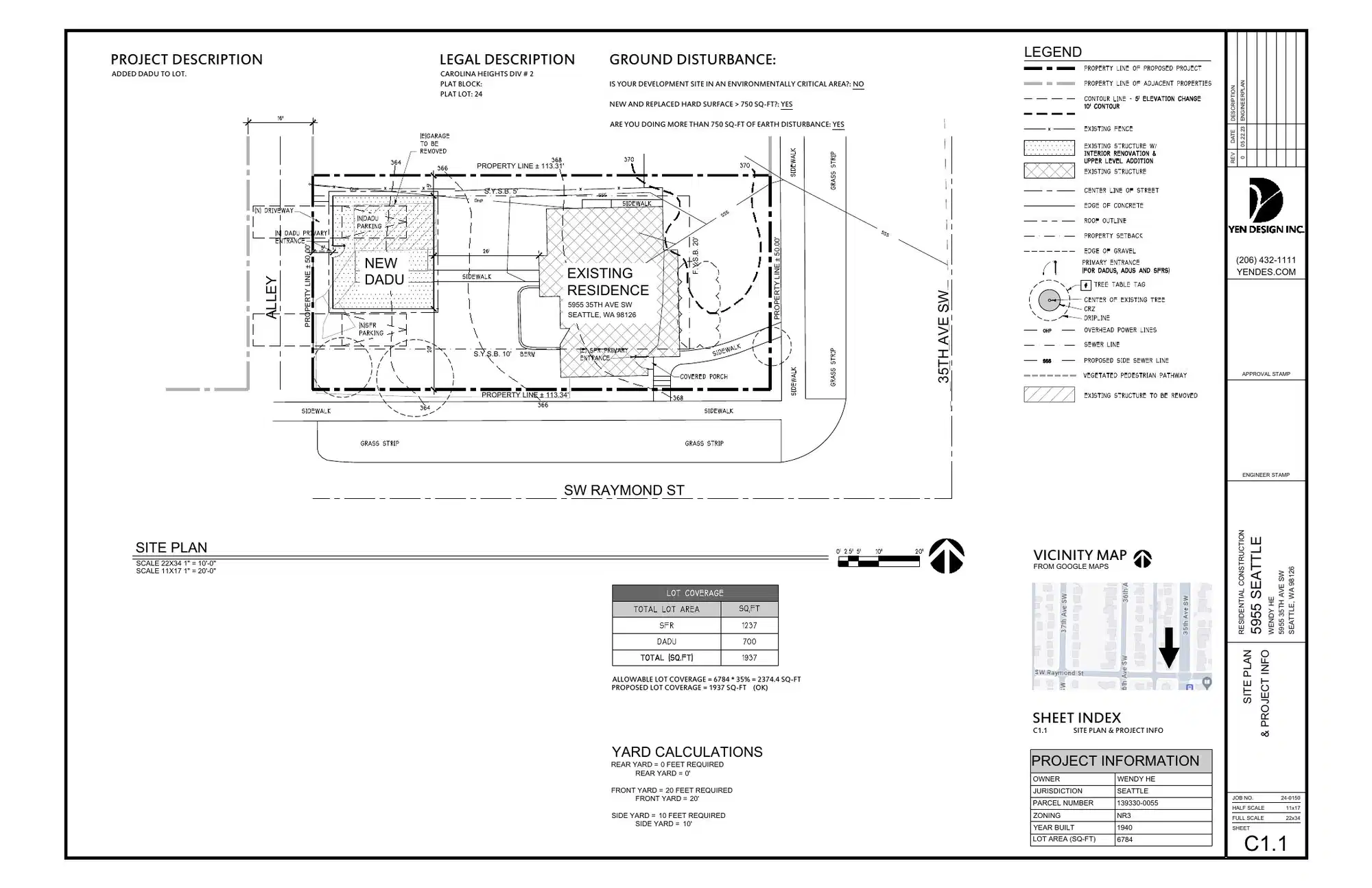 Site plan for 5955 35th Ave SW