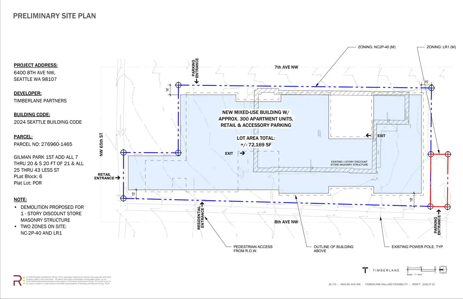 Site plan for 6400 8th Ave NW